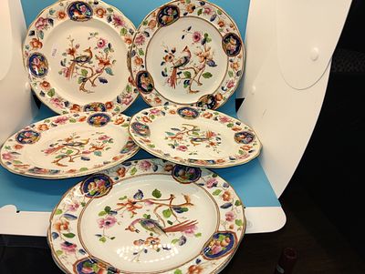 VERY NICE COLLECTION OF FIVE CORONA WARE OLD WOODSTOCK PLATES
