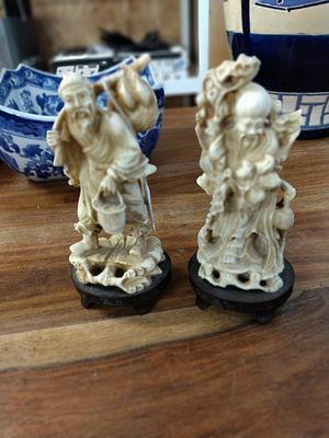 VERY NICE PAIR OF ORIENTAL FIGURES ON BASES