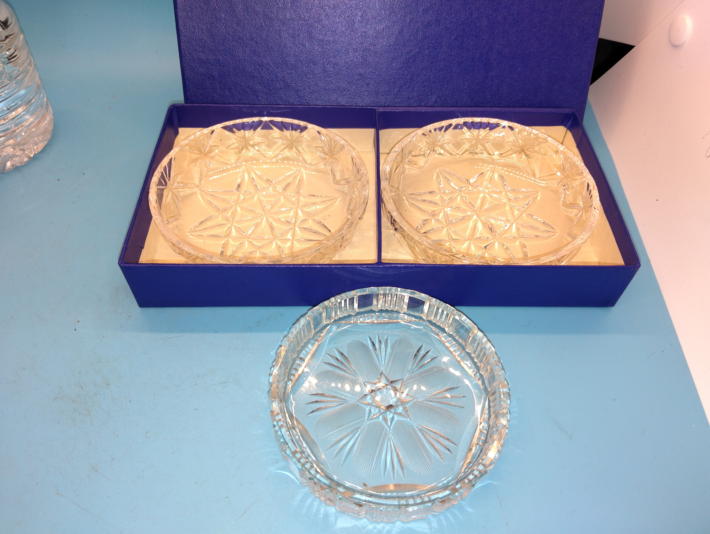 VERY NICE BOXED WATERFORD CRYSTAL PIN DISHES AND ONE OTHER