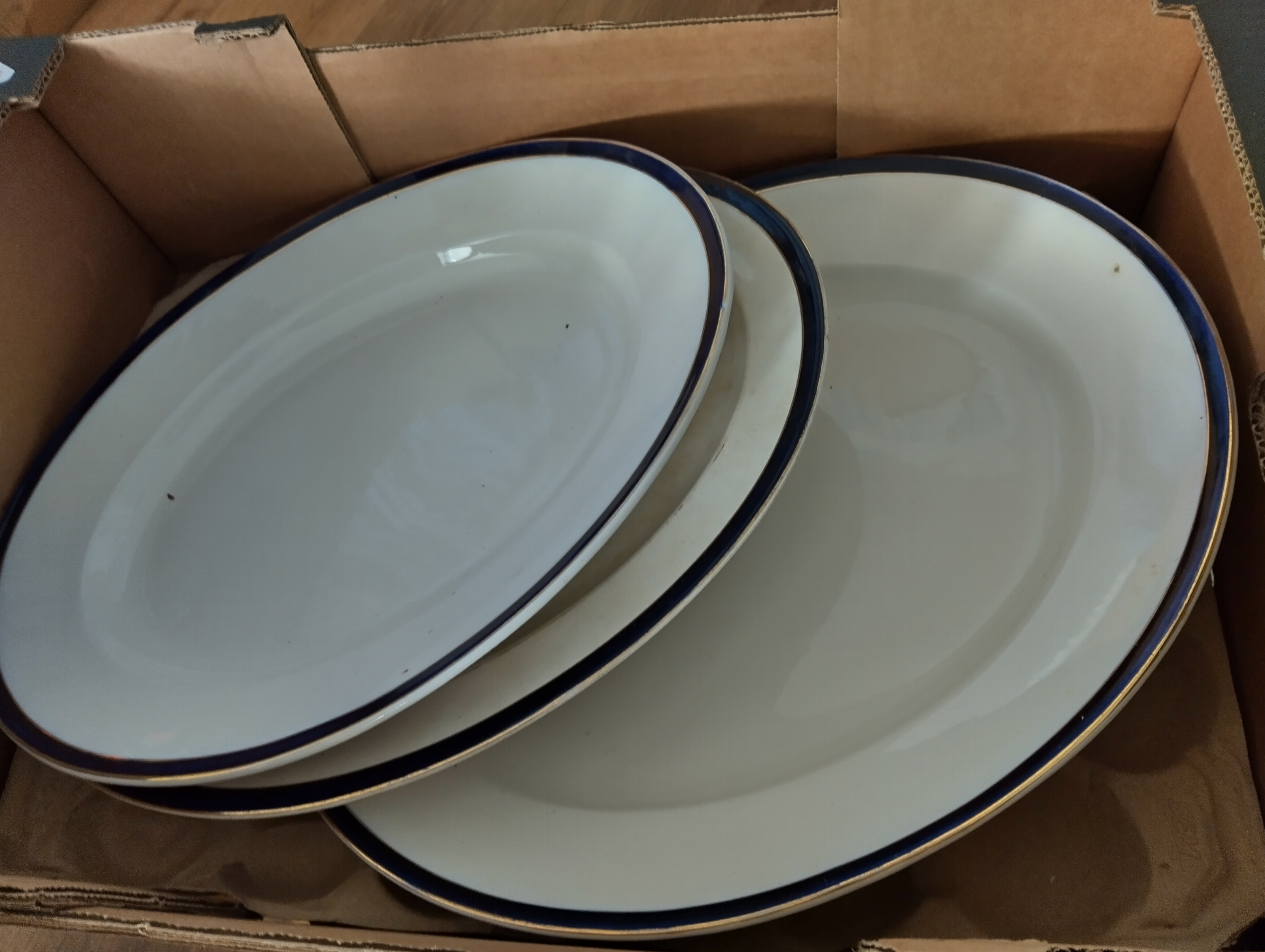 THREE MATCHING VICTORIAN LARGE PLATTERS