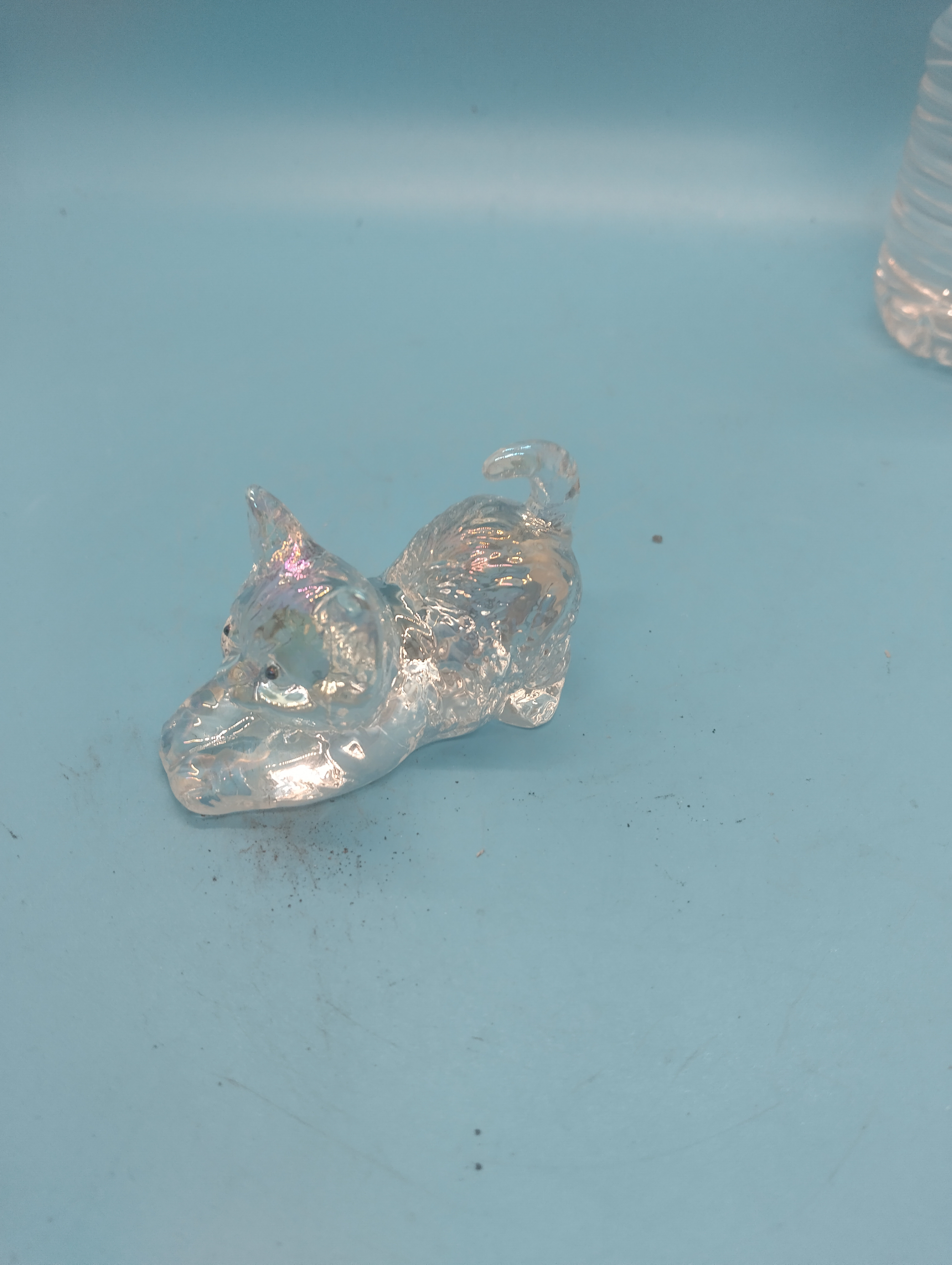 NEW BOXED GLASS CLEAR CAT