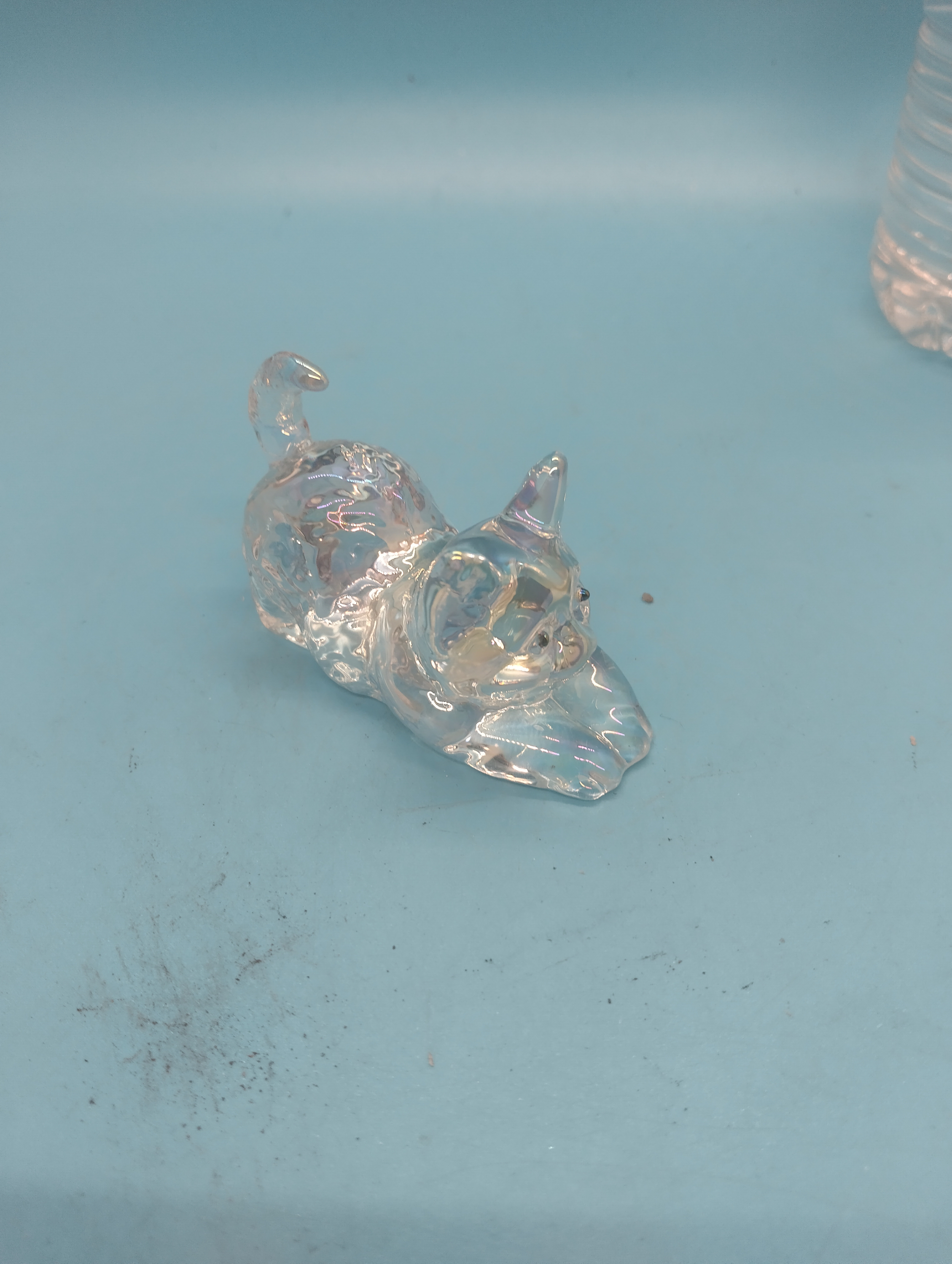 NEW BOXED GLASS CLEAR CAT