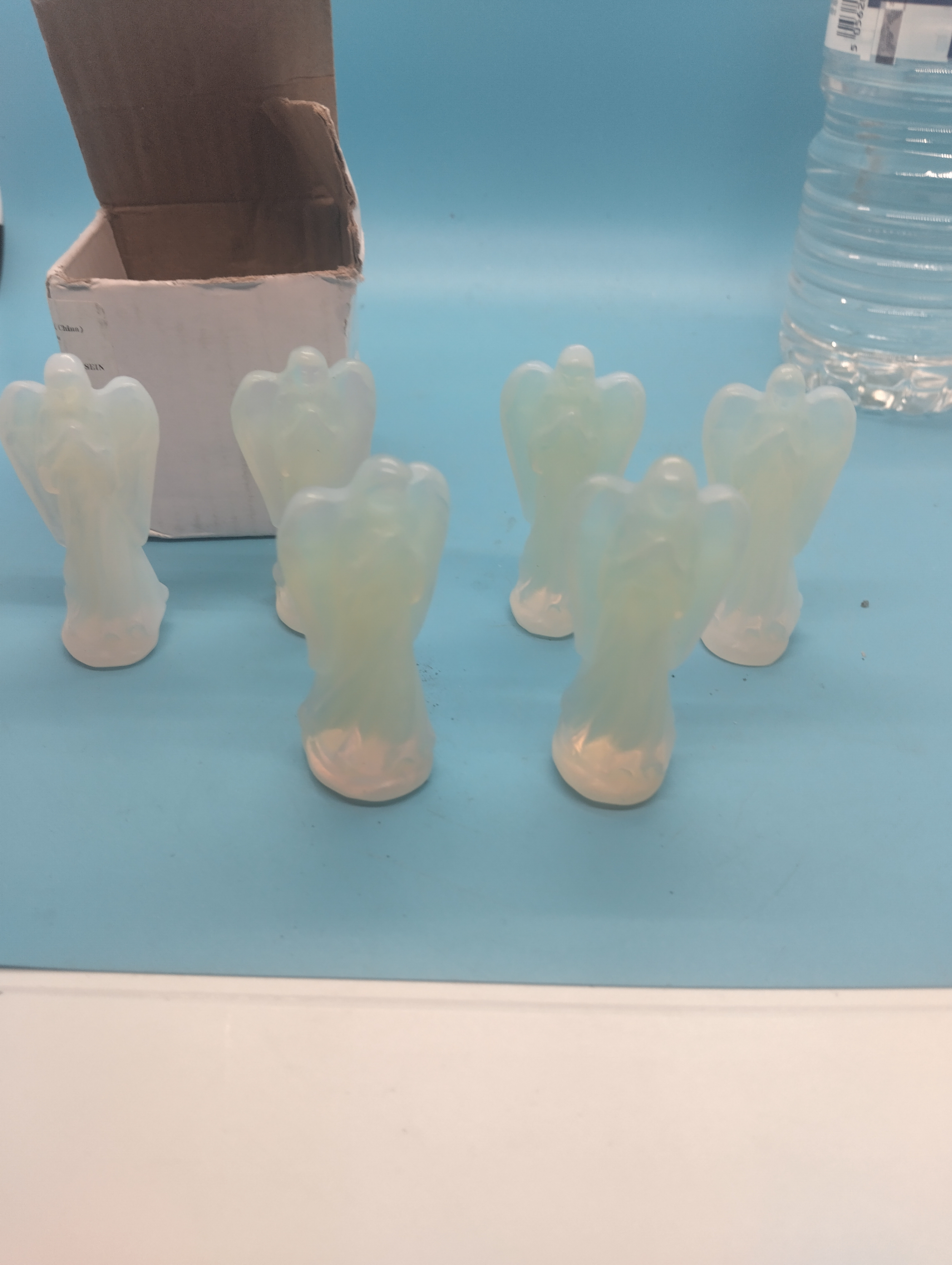 LOVELY SET OF SIX GLASS ANGELS