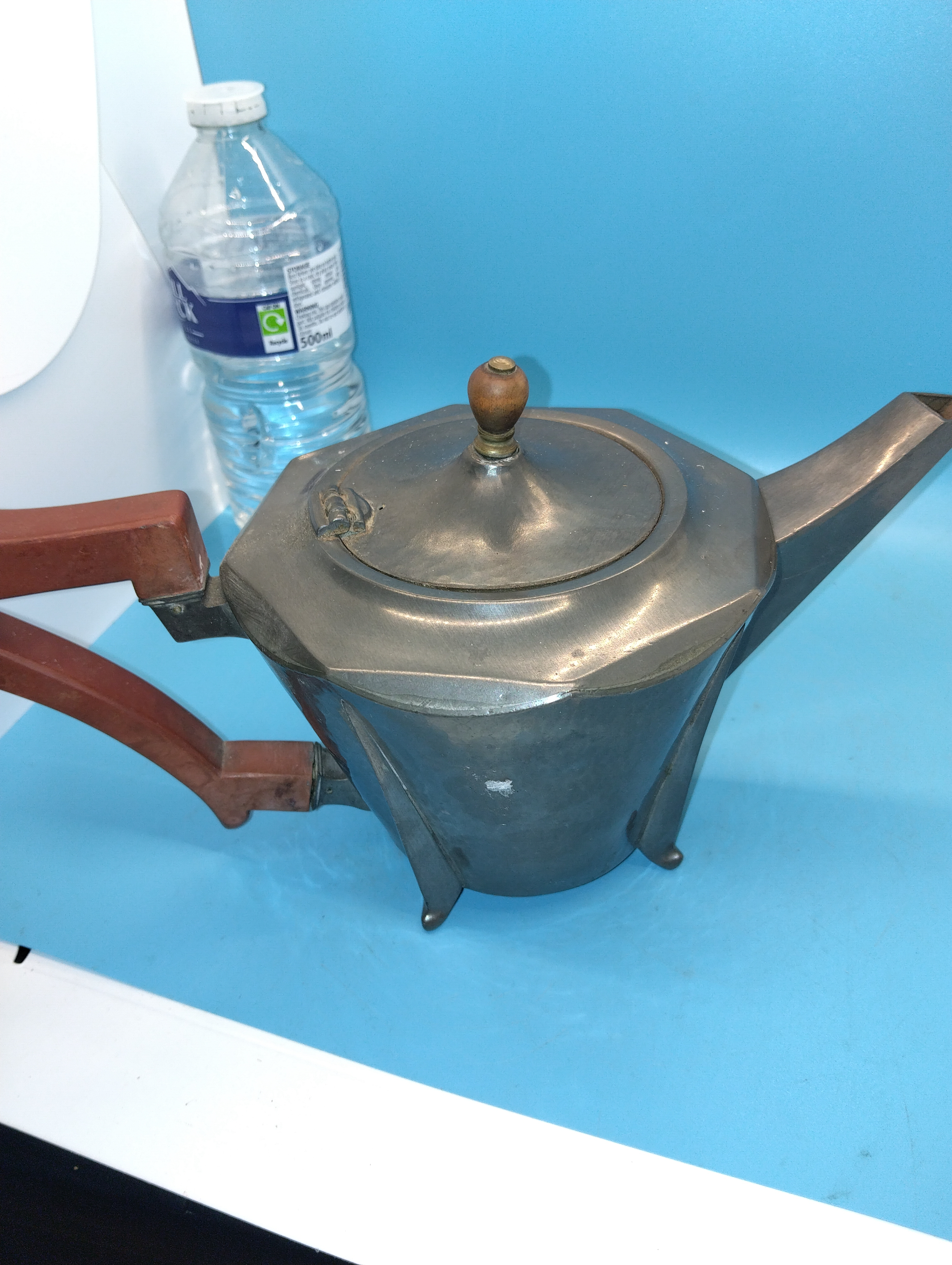 VERY NICE ART DECO PEWTER TEA POT