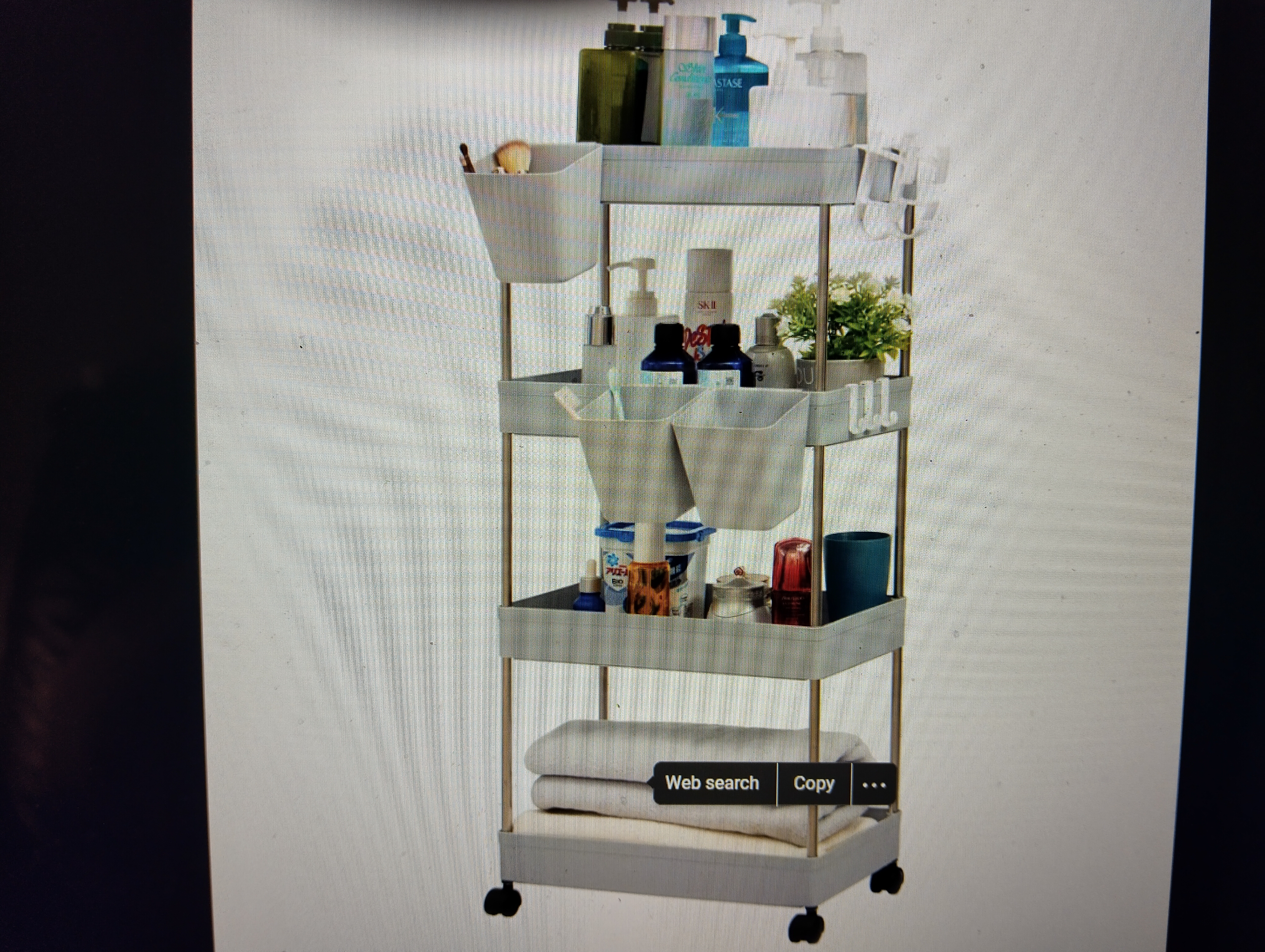 NEW BAGGED DOEWORKS Storage Trolley Cart, 4-Tier Storage Cart with Wheels Rolling Utility Cart