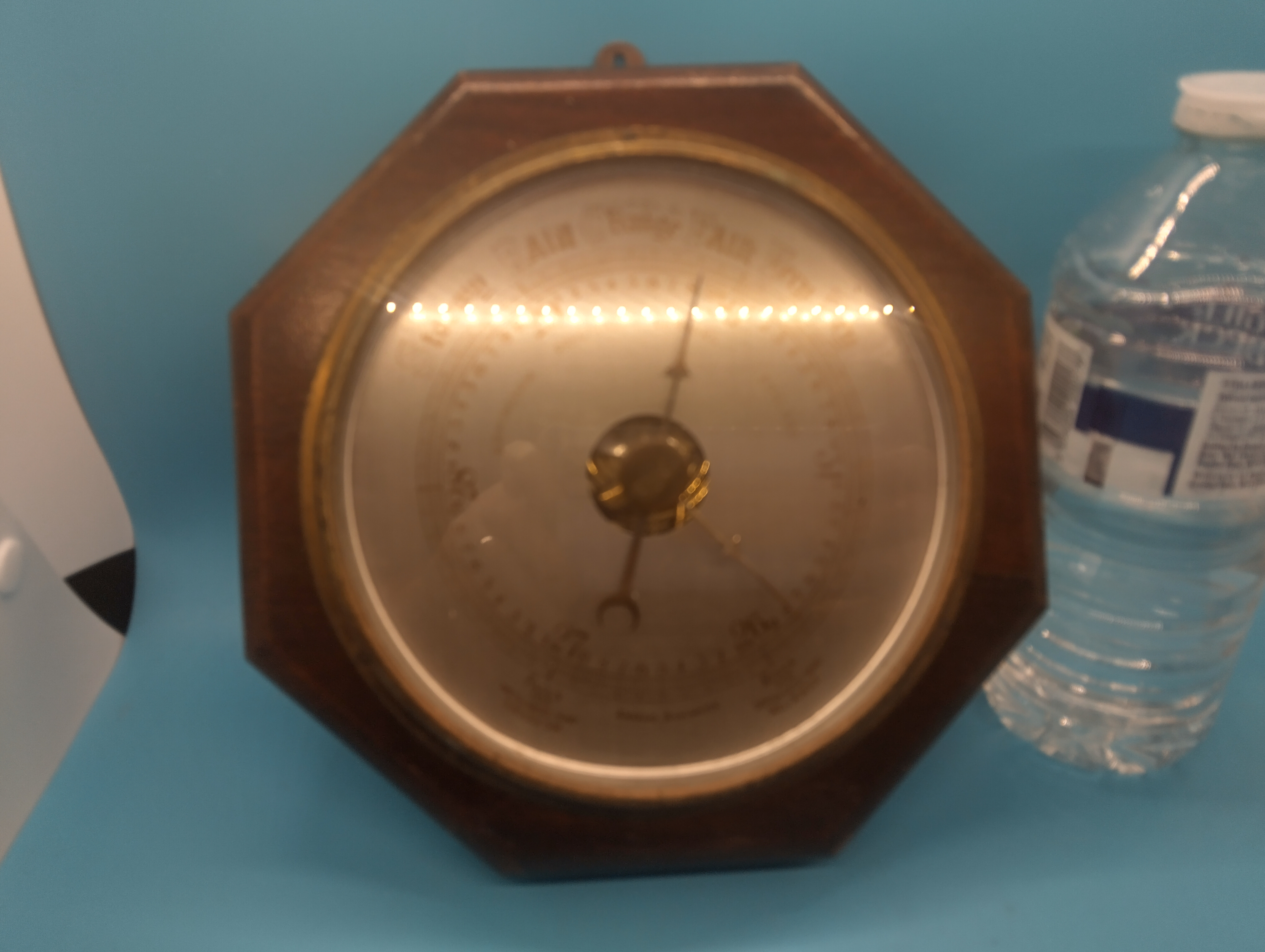 VERY NICE HEXAGONAL WOODEN BAROMETER