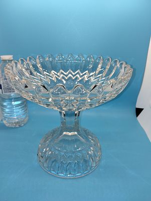 VERY NICE VINTAGE PRESS GLASS COMPORT