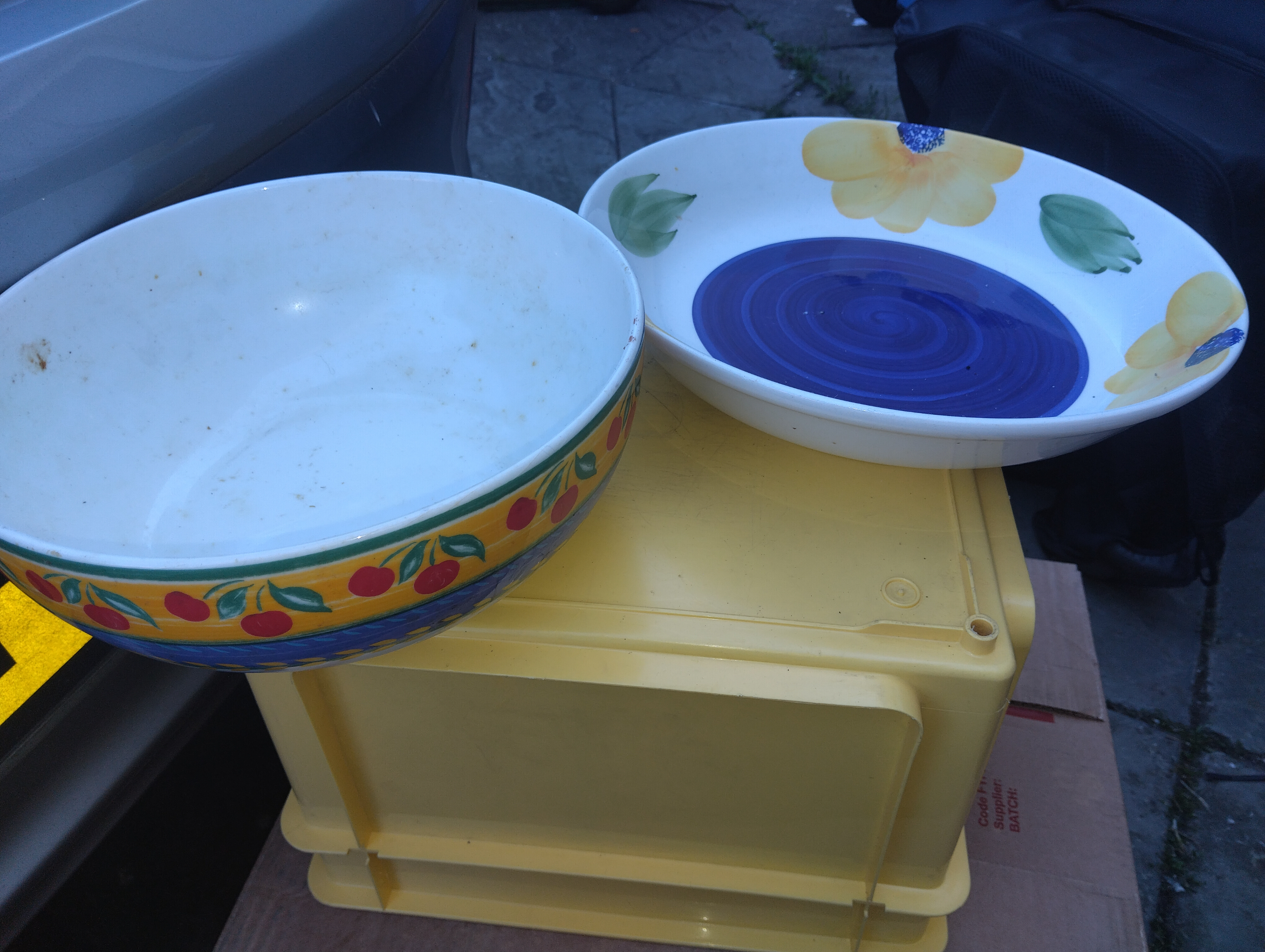 TWO LARGE SALAD BOWLS