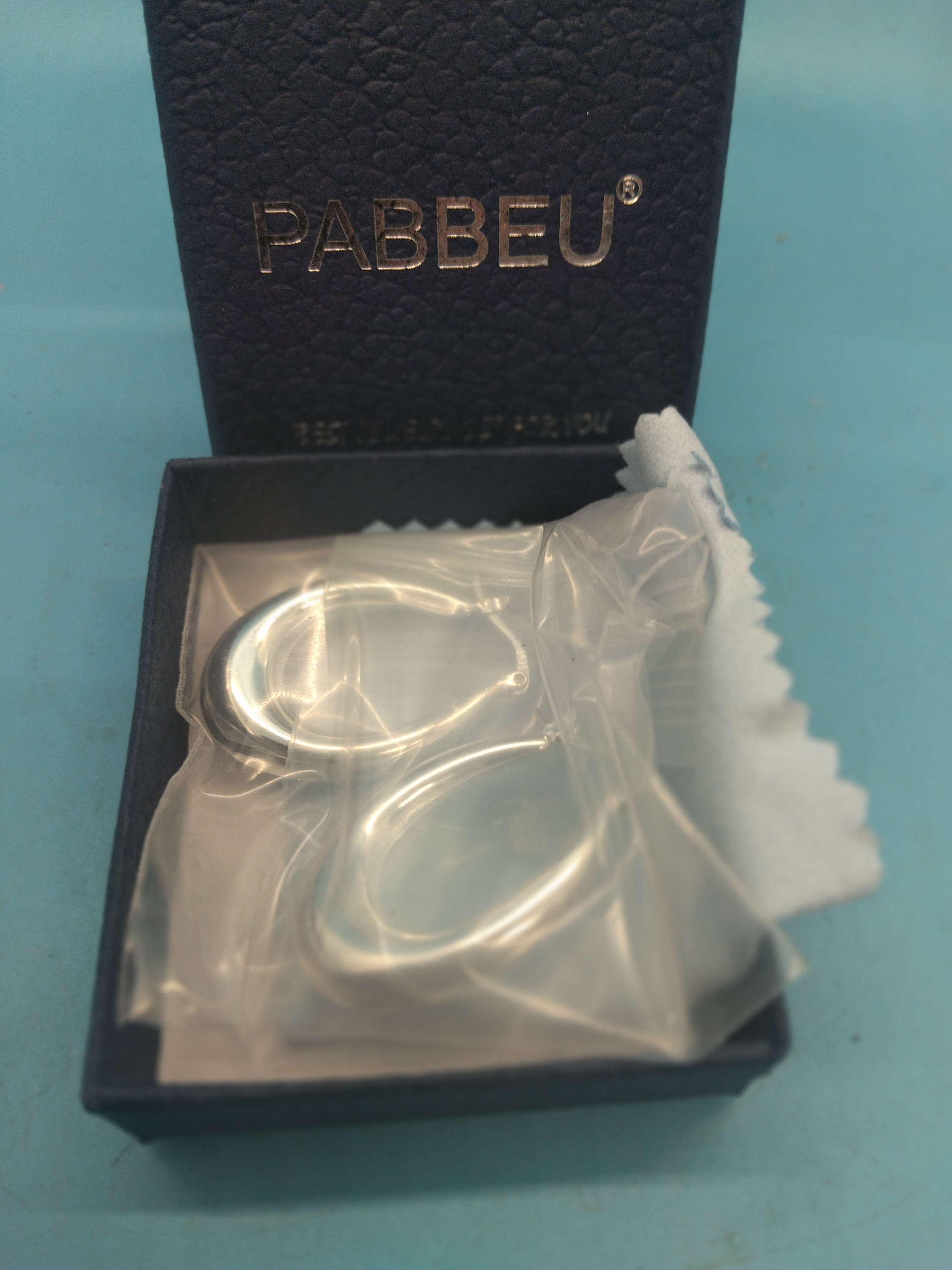 NEW BOXED PABBEU Silver Hoops 925 Earrings for Women