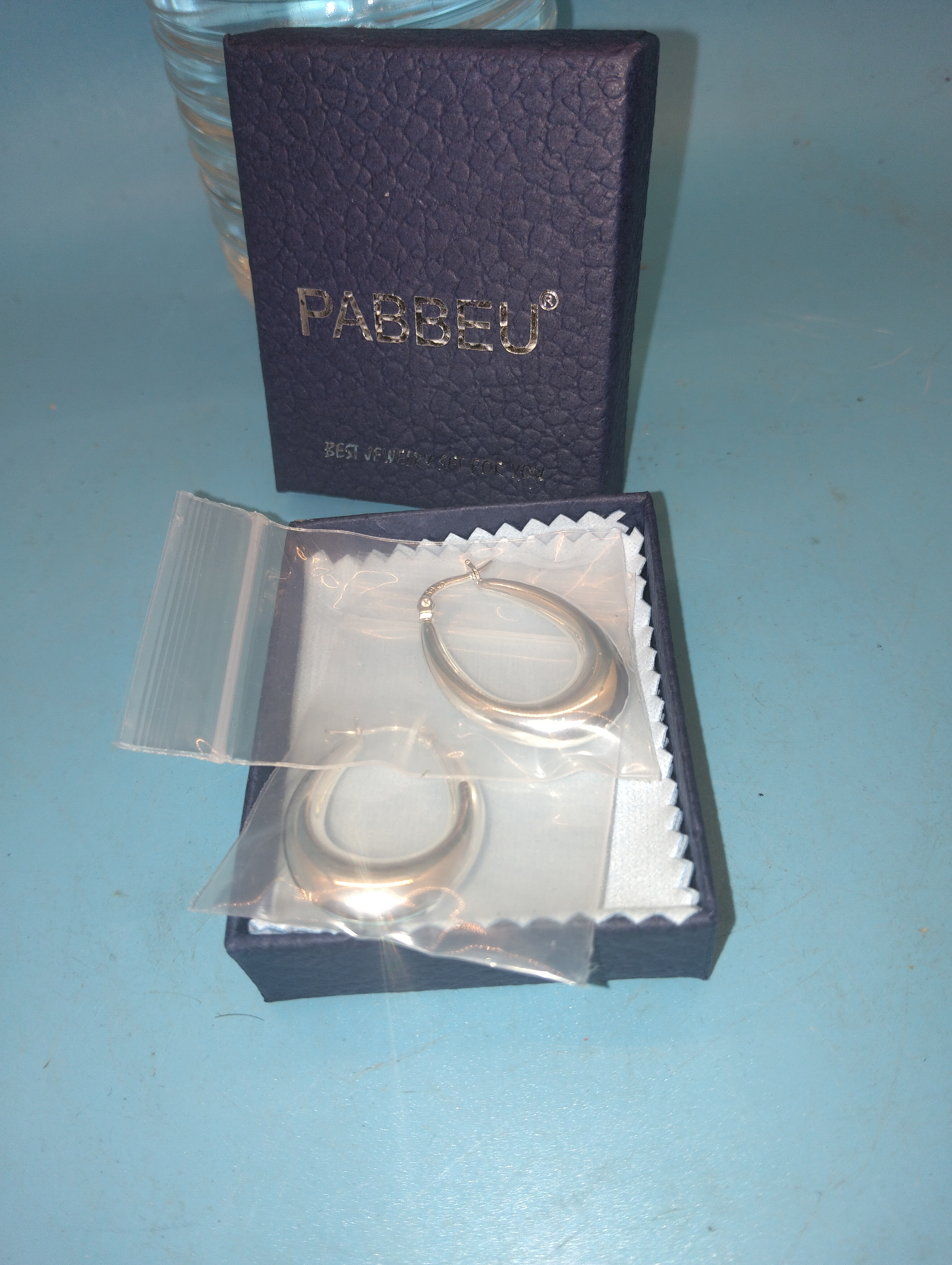 NEW BOXED PABBEU Silver Hoops 925 Earrings for Women