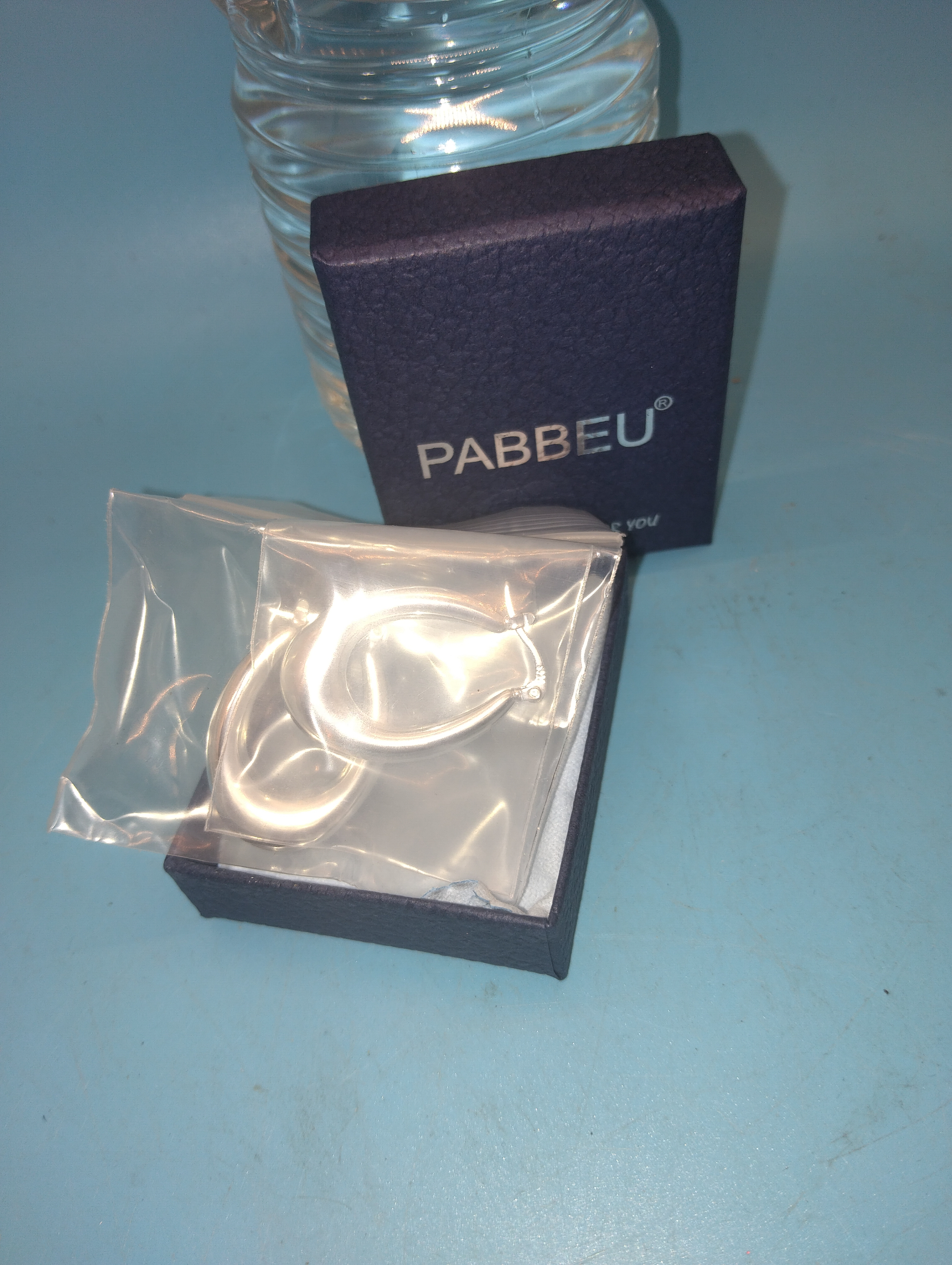 NEW BOXED PABBEU Silver Hoops 925 Earrings for Women