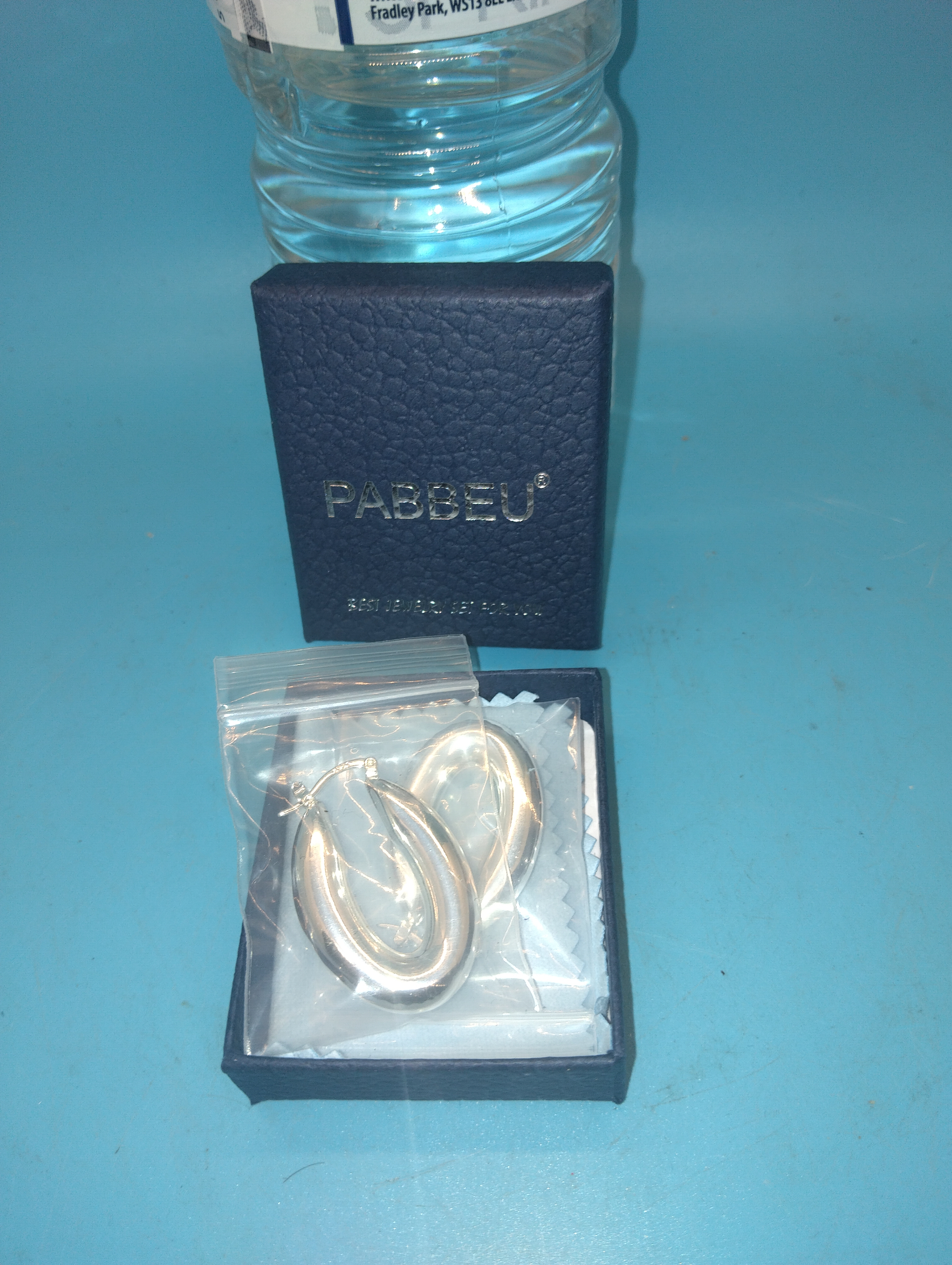 NEW BOXED PABBEU Silver Hoops 925 Earrings for Women