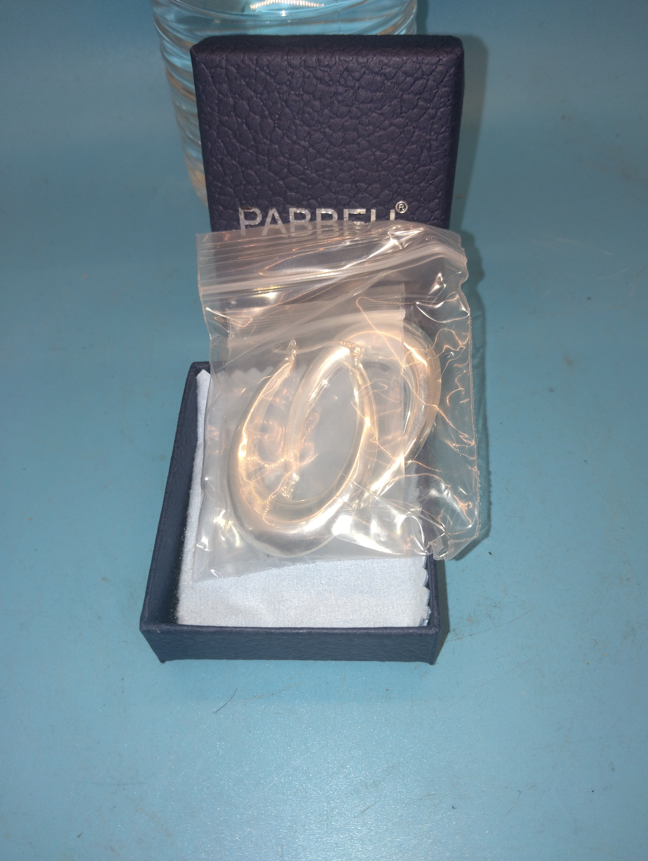 NEW BOXED PABBEU Silver Hoops 925 Earrings for Women