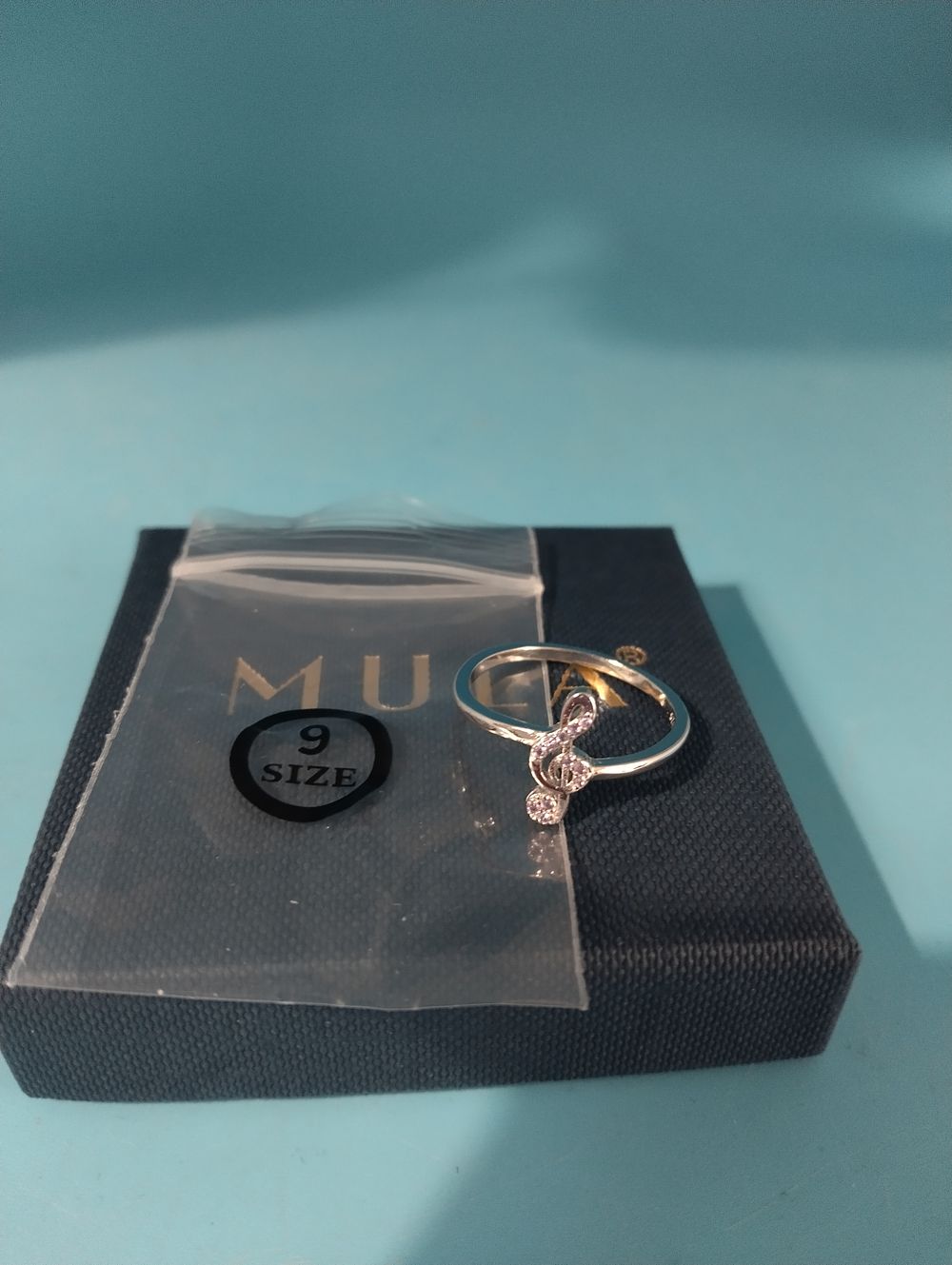 NEW BOXED MULA S925 Sterling Silver Ring Musical Note Design