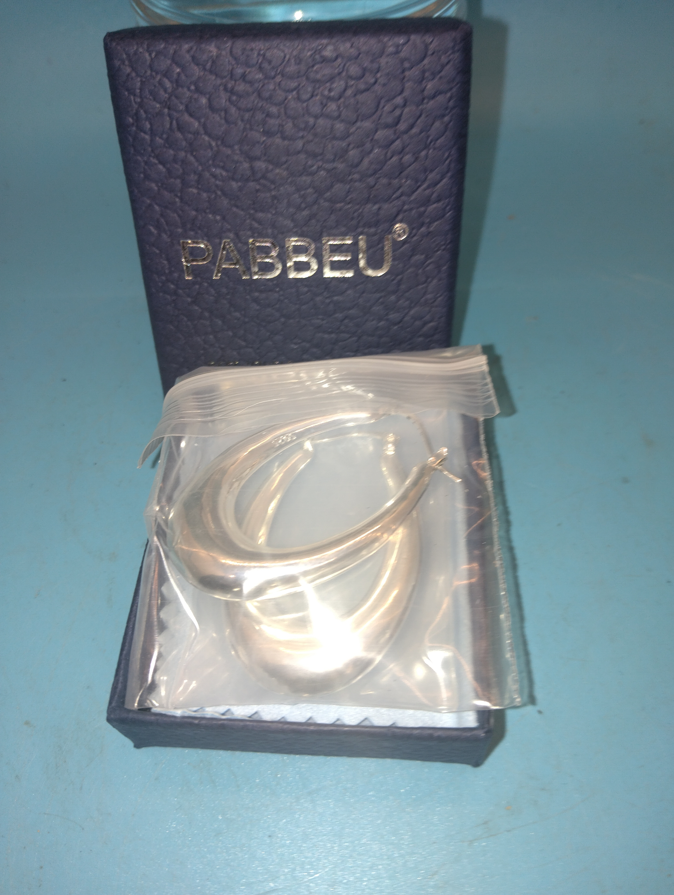 NEW BOXED PABBEU Silver Hoops 925 Earrings for Women