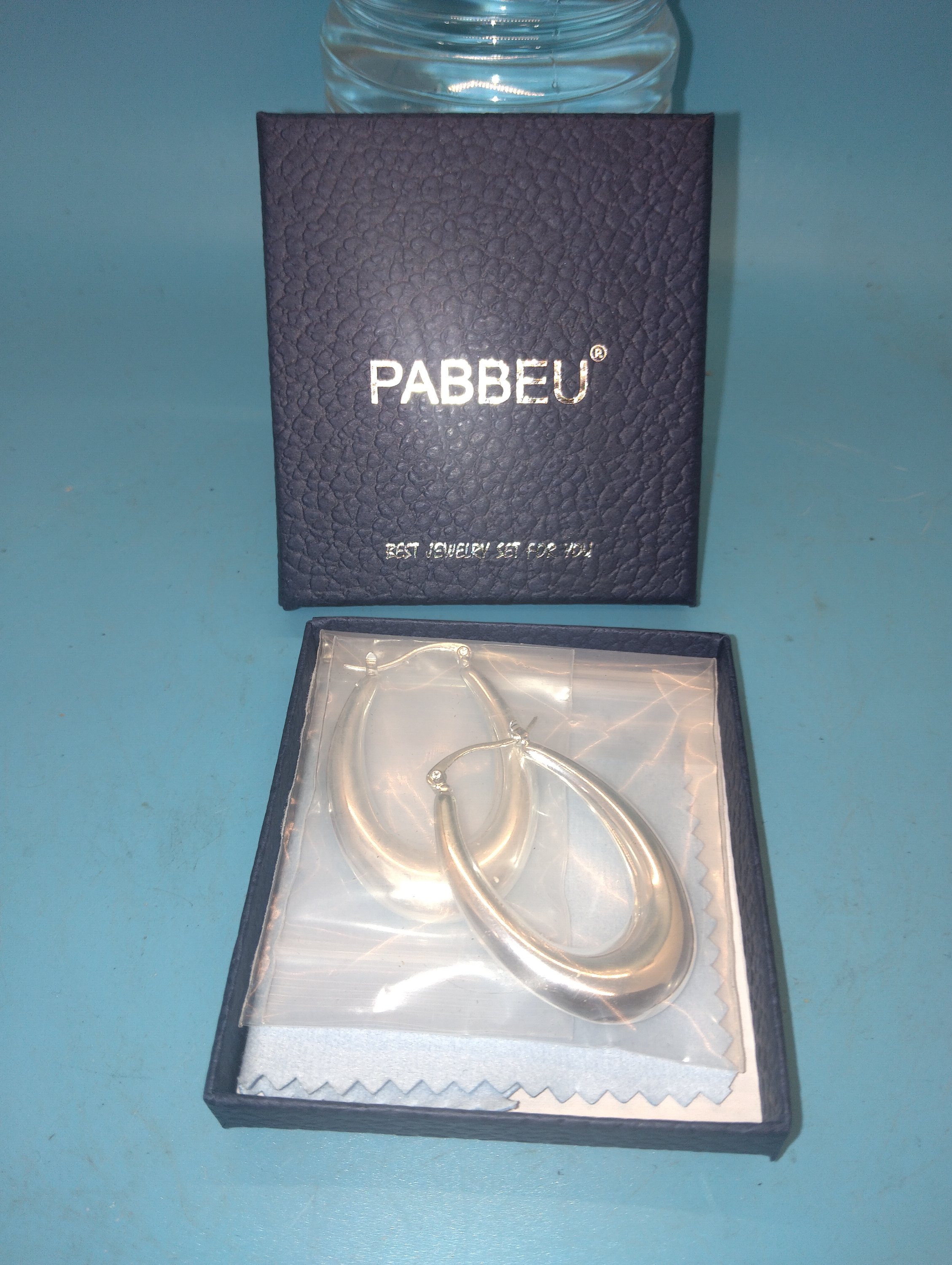 NEW BOXED PABBEU Silver Hoops 925 Earrings for Women
