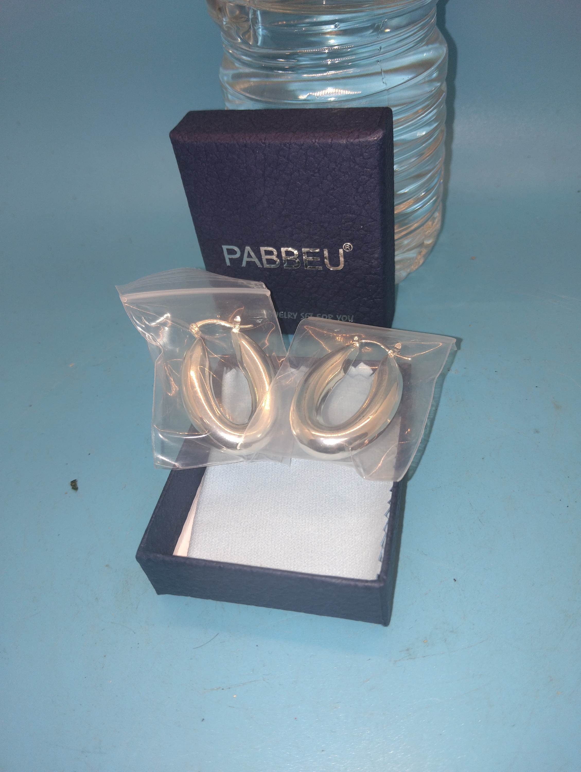 NEW BOXED PABBEU Silver Hoops 925 Earrings for Women