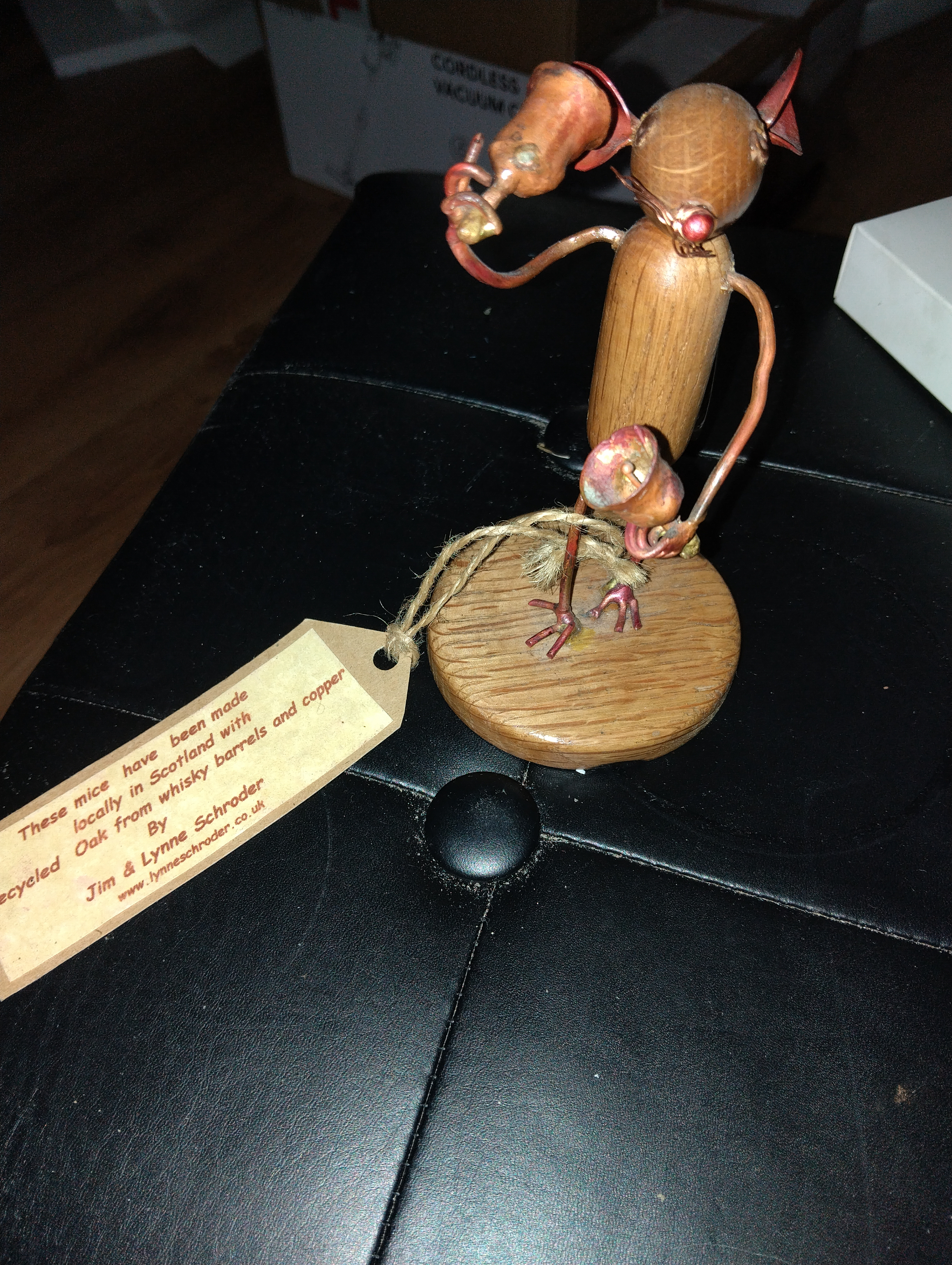 A SCOTTISH HAND MADE OAK MOUSE BELL RINGING