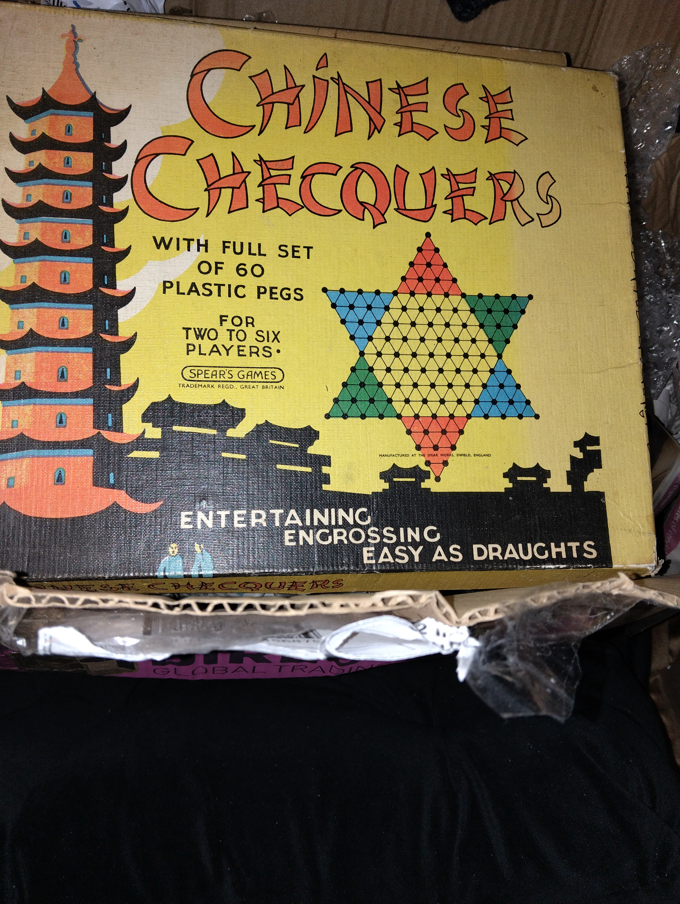 A Mid-20th Century Chinese Checquers Set by Spear's Games and Chad Valley COMPLETE