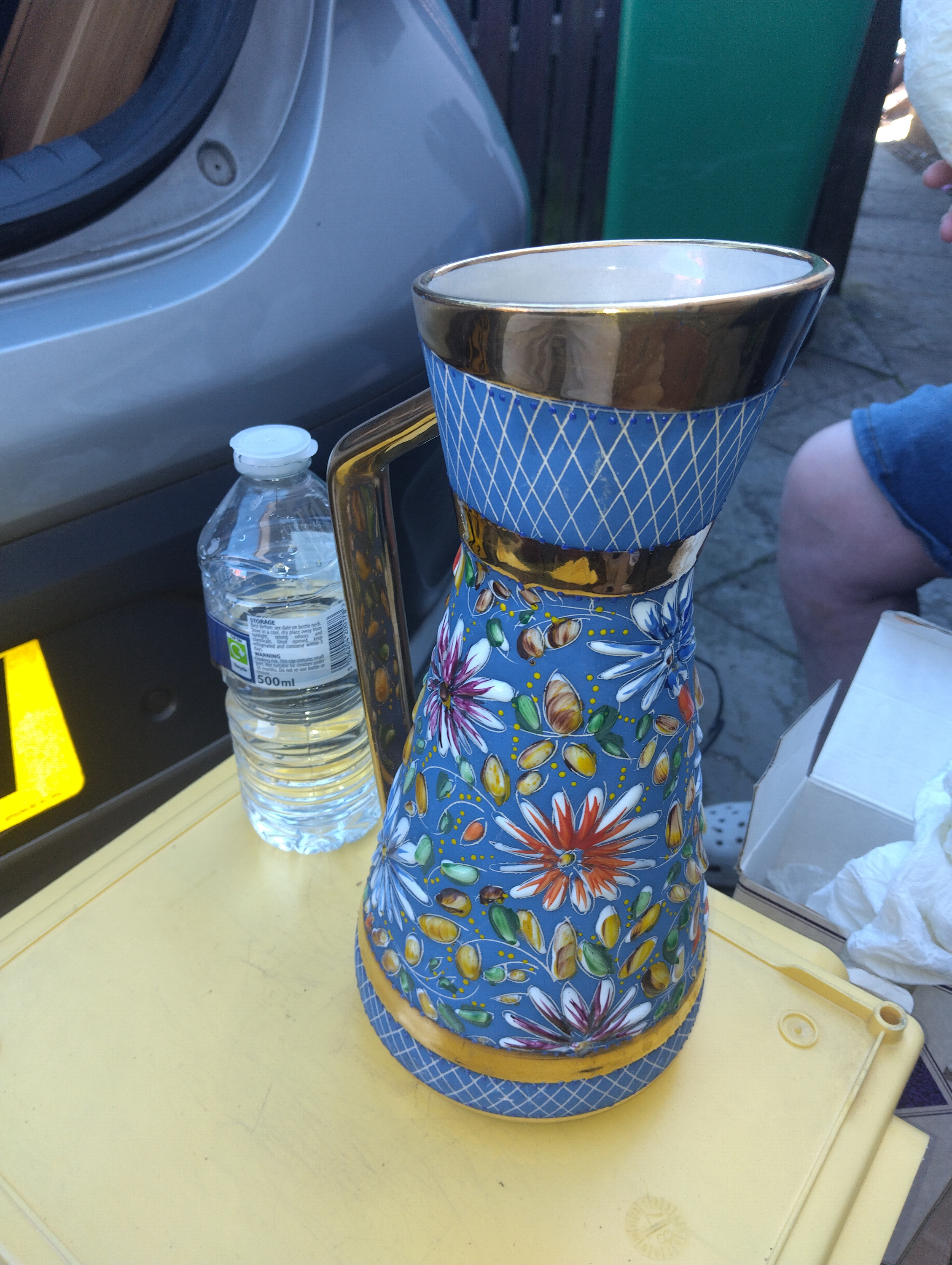 VERY NICE TALL VINTAGE H BEQUET HIGHLY DECORATED VASE/JUG