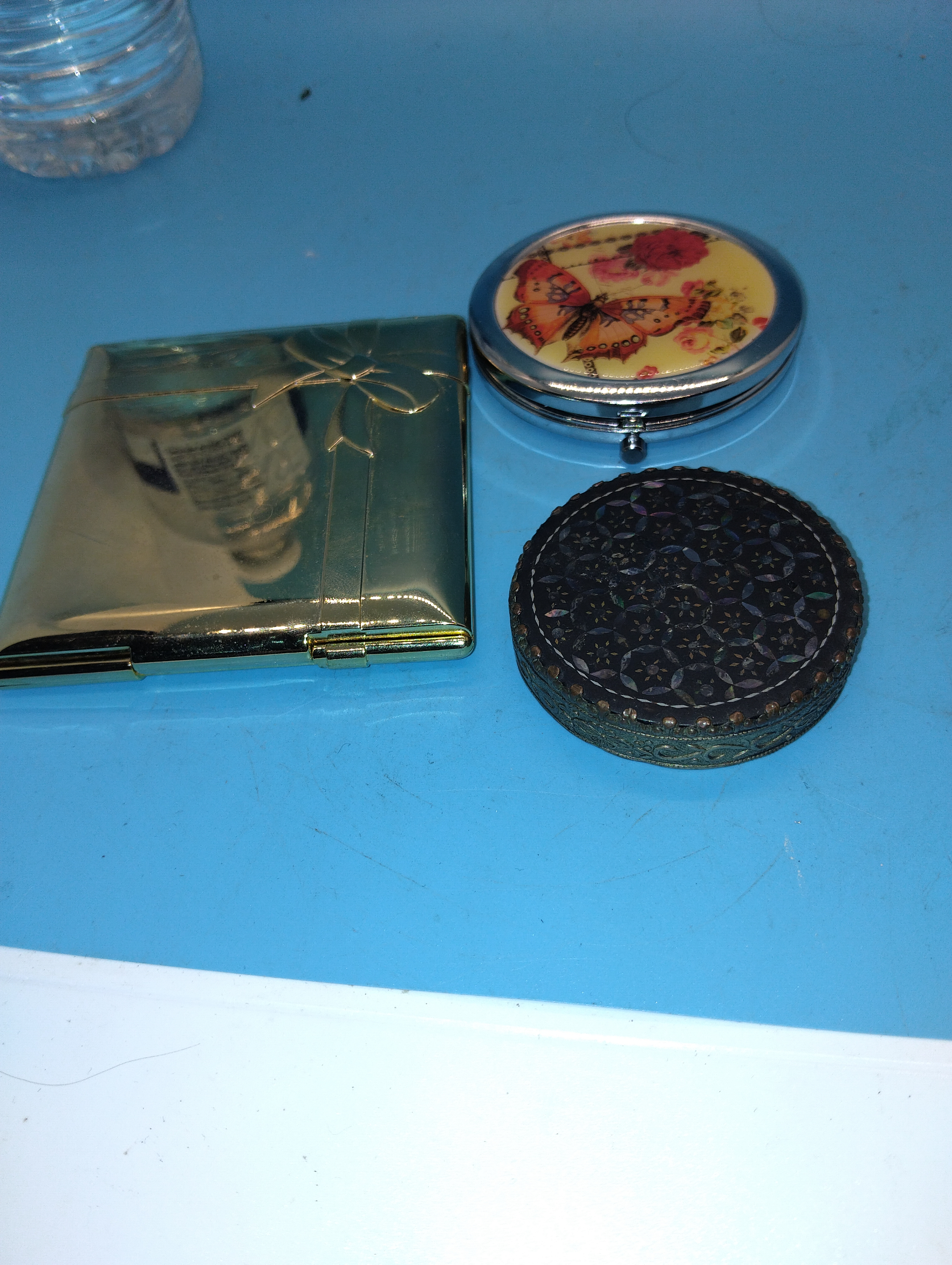 THREE POCKET MIRRORS ONE ENVELOPE DESIGN ETC