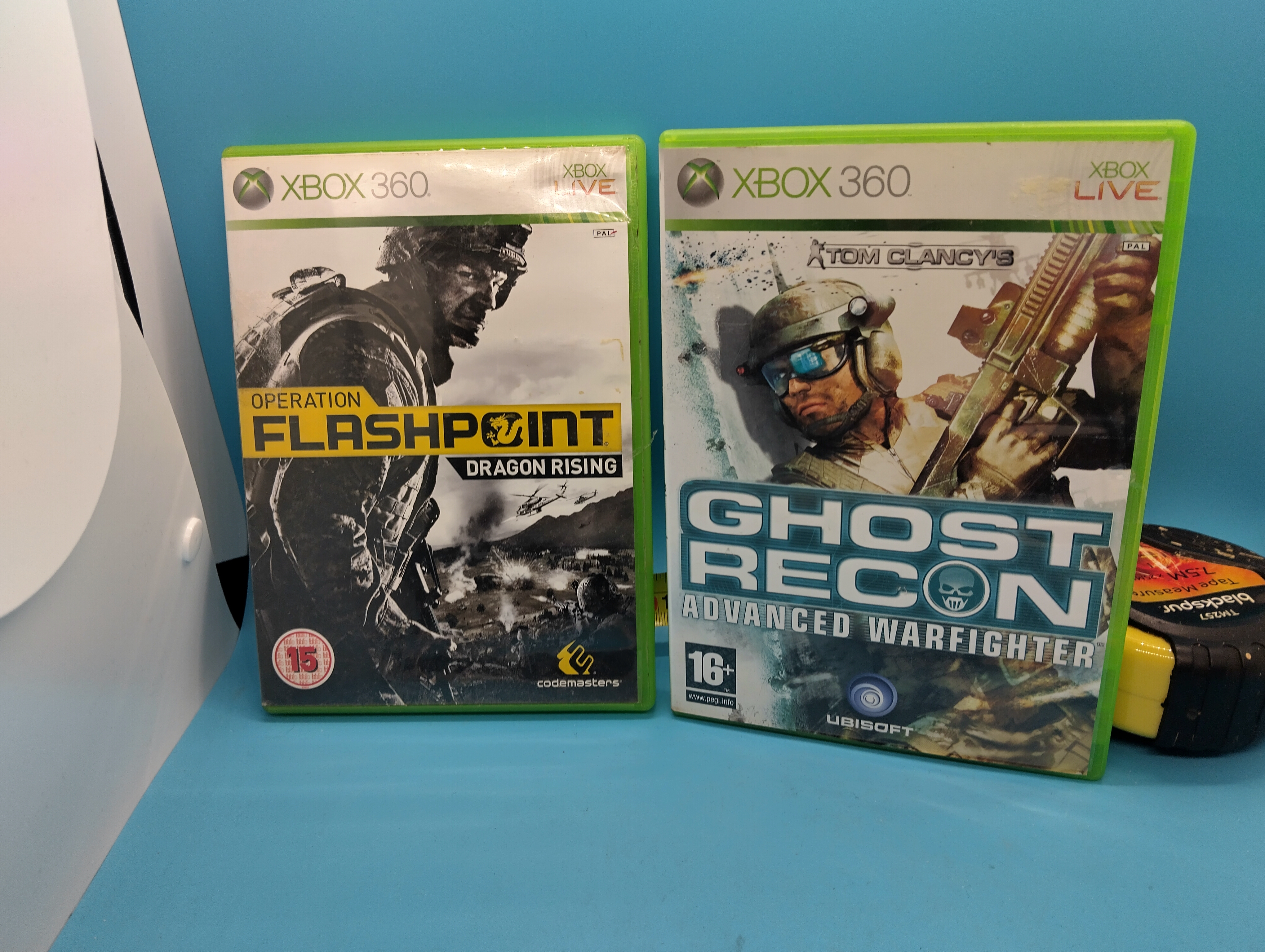 Two PAL Xbox 360 Video Games comprising Operation Flashpoint: Dragon Rising and Tom Clancy's Ghost Recon Advanced Warfighter