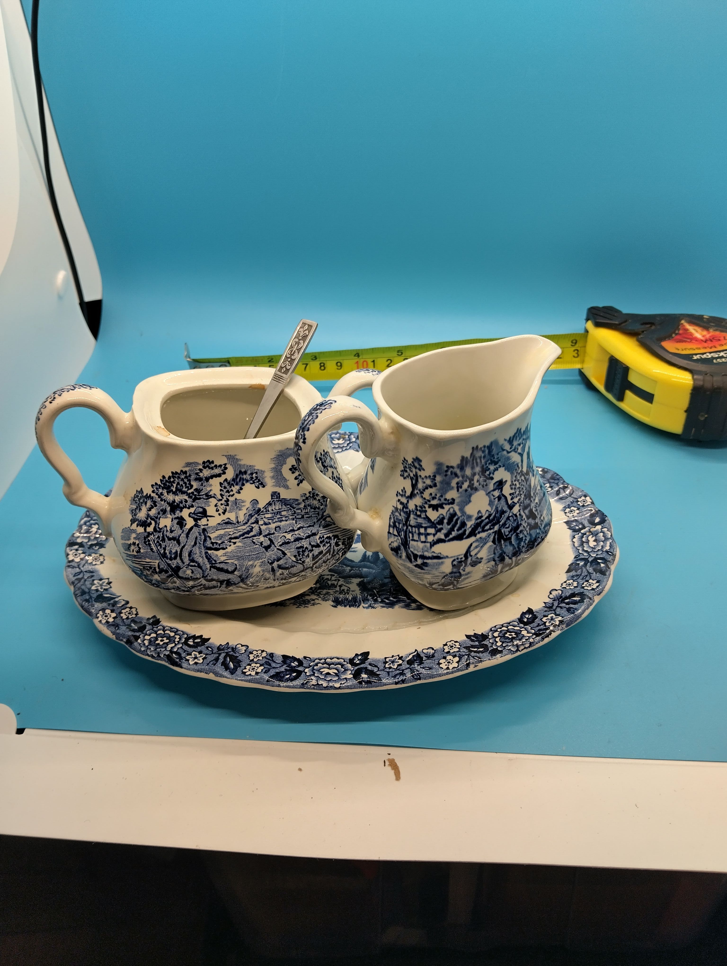A Trio of Myott and Alfred Meakin Blue and White Transferware Tableware
