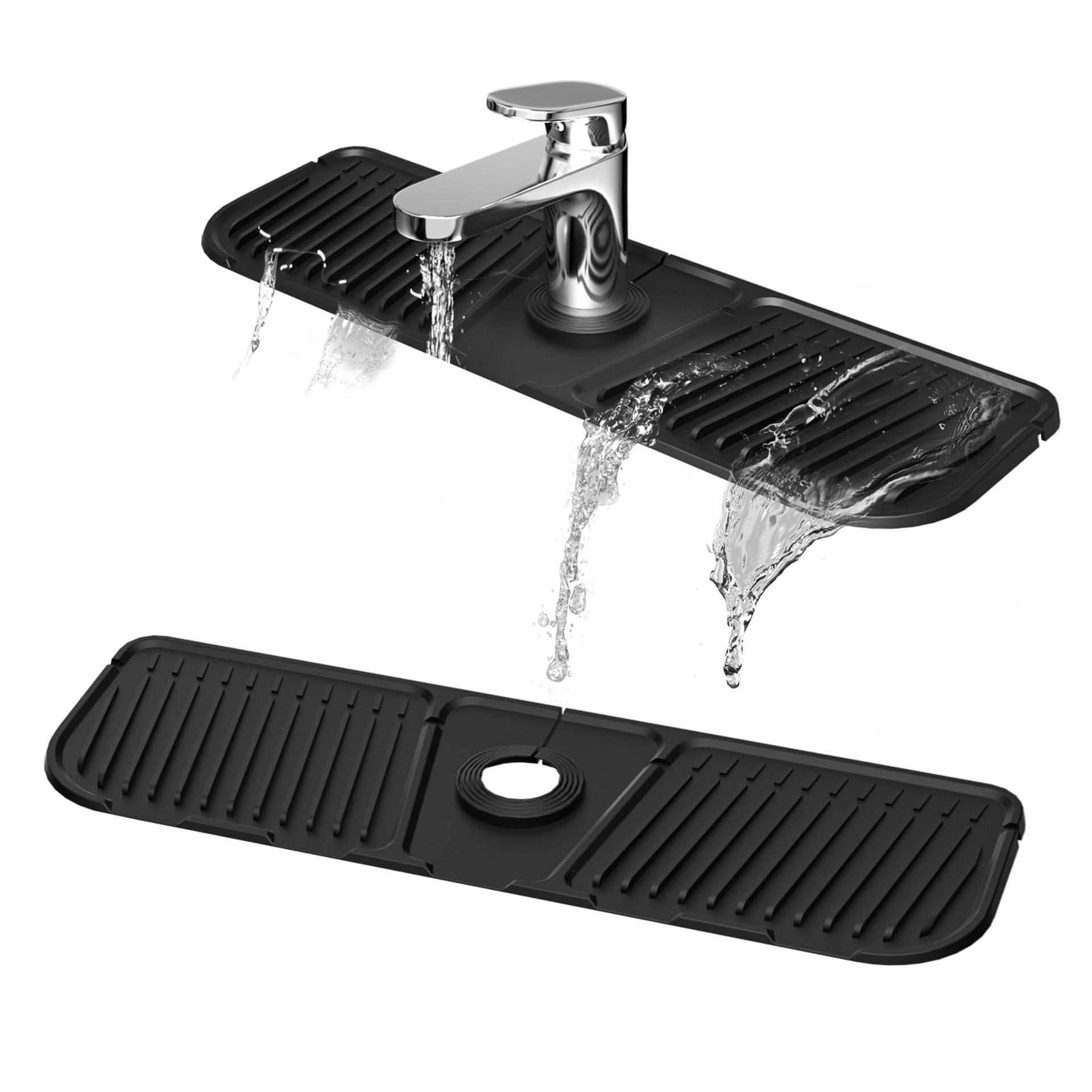 A Silicone Faucet Sink Splash Guard and Drainage Mat