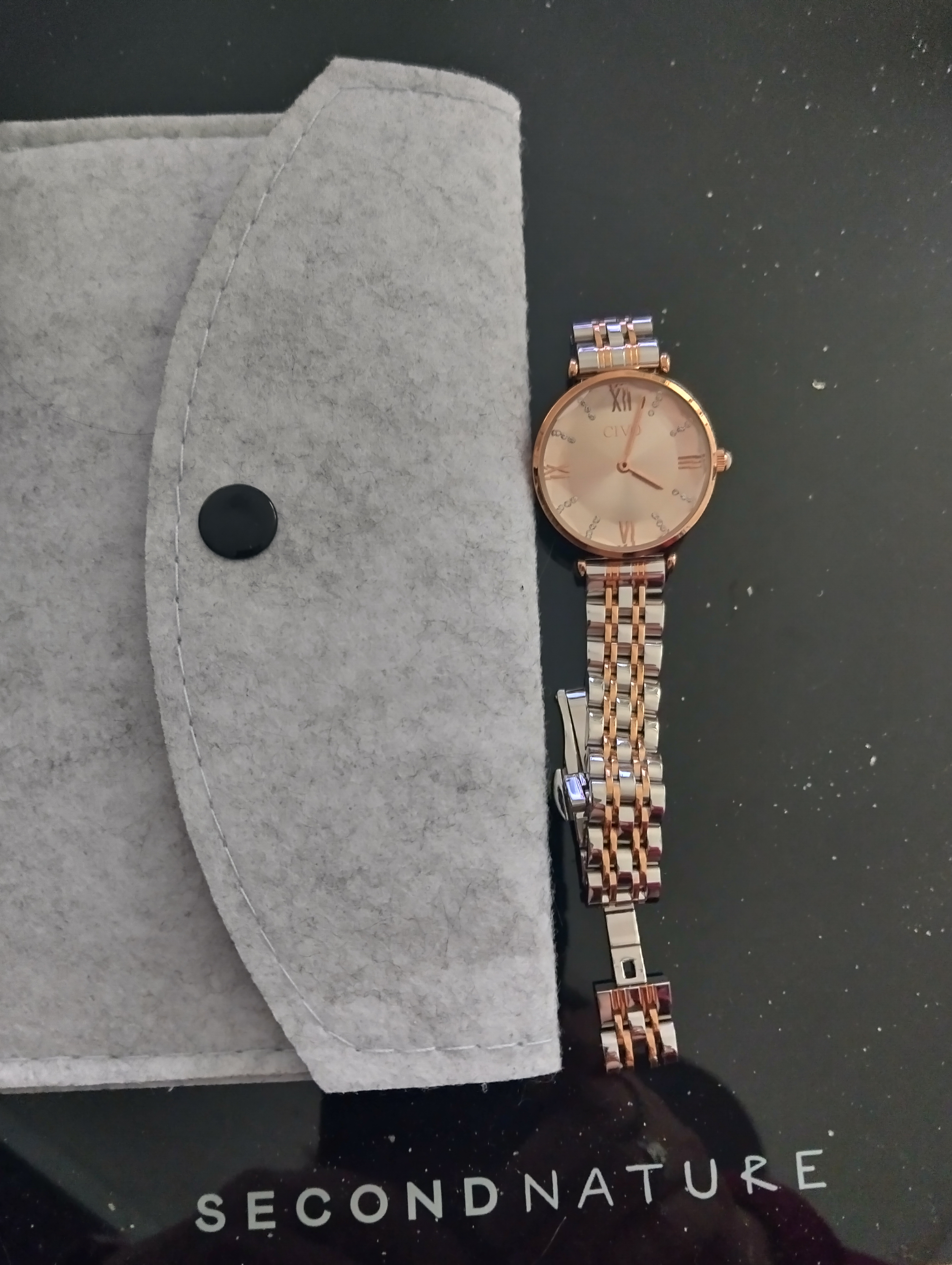 A Civo Women's Two-Tone Wristwatch and Pouch