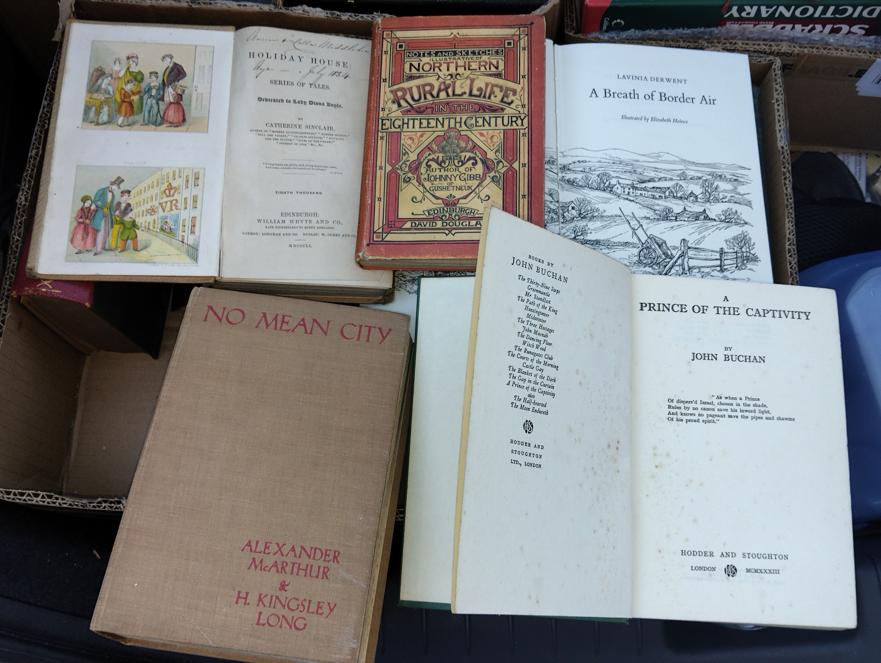 FOUR VINTAGE BOOKS ON SCOTLAND AND THE NORTH INCLUDING NO MEAN CITY HB ETC