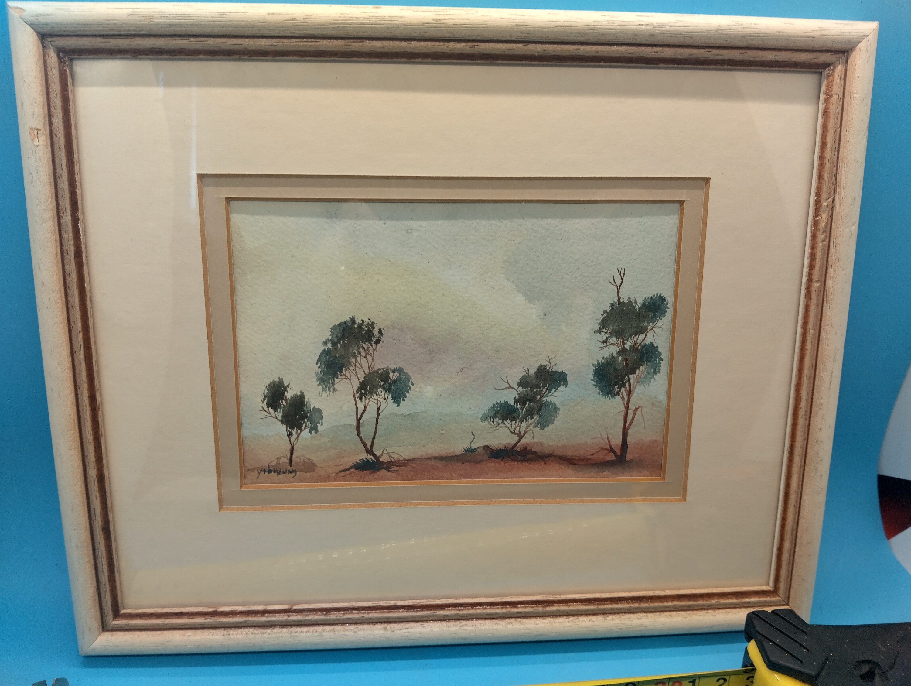 VERY NICE RARE Original Signed Watercolour by YibiYung, renowned Aboriginal artist