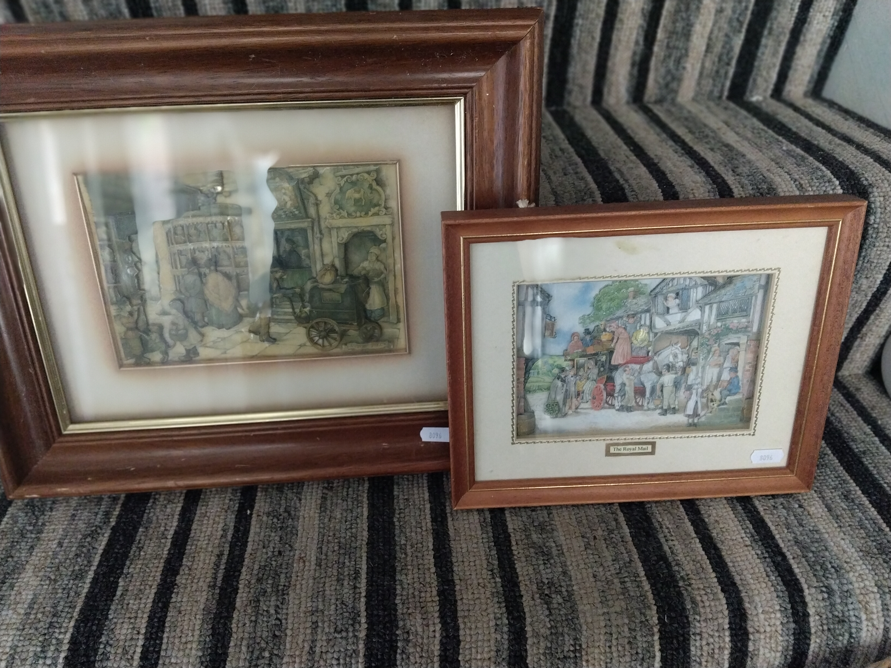 TWO DIARAMA FRAMED PICTURES HANDCRAFTED INCLUDING ROYAL MAIL