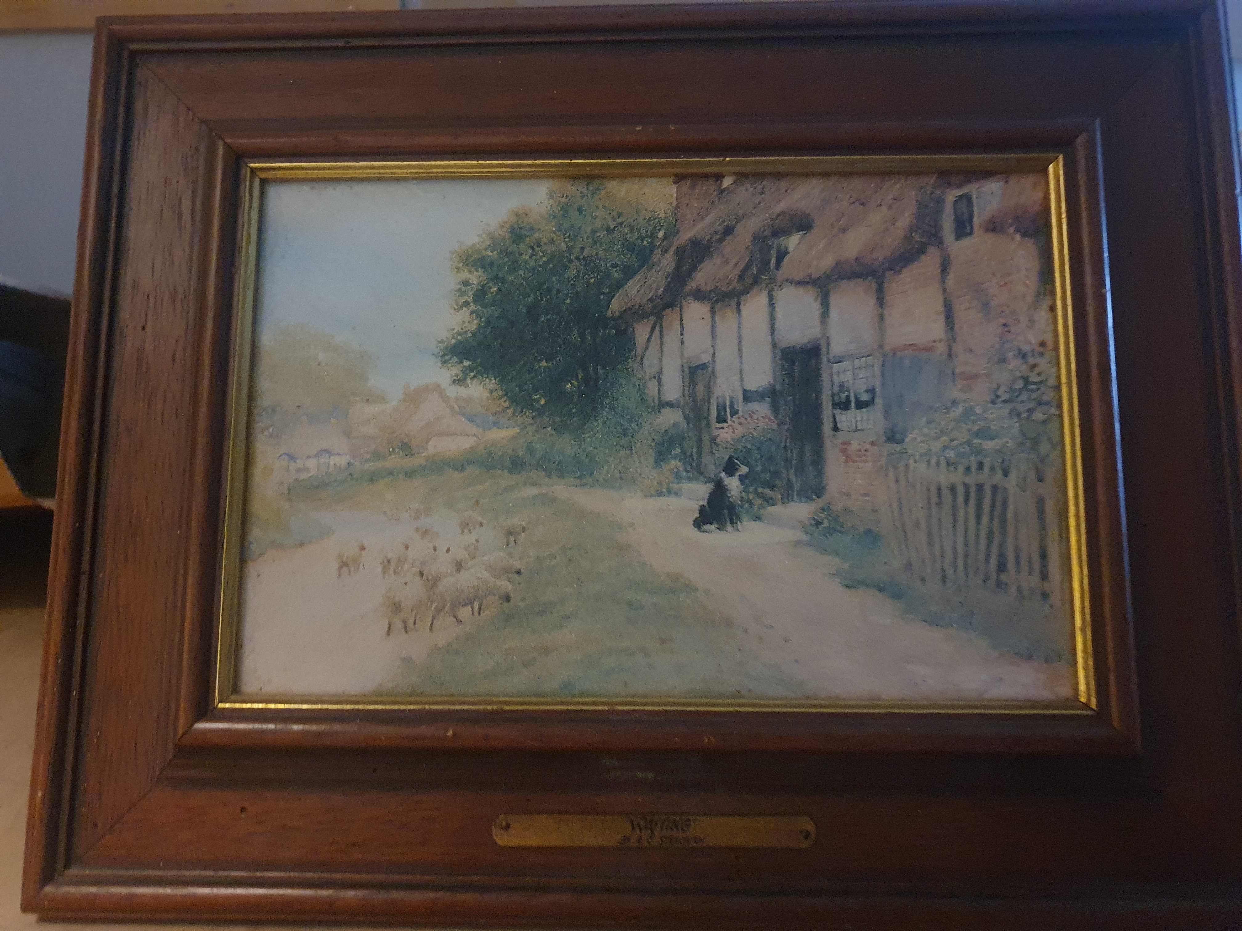 VERY NICE VINTAGE Arthur C. Strachan ''WAITING'' FRAMED PICTURE
