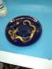 VERY NICE RARE 19TH CENTURY JAPANESE FUKAGAWA- SEIJI DRAGON PLATE WITH HANDWRITTEN BRUSH SIGNATURE