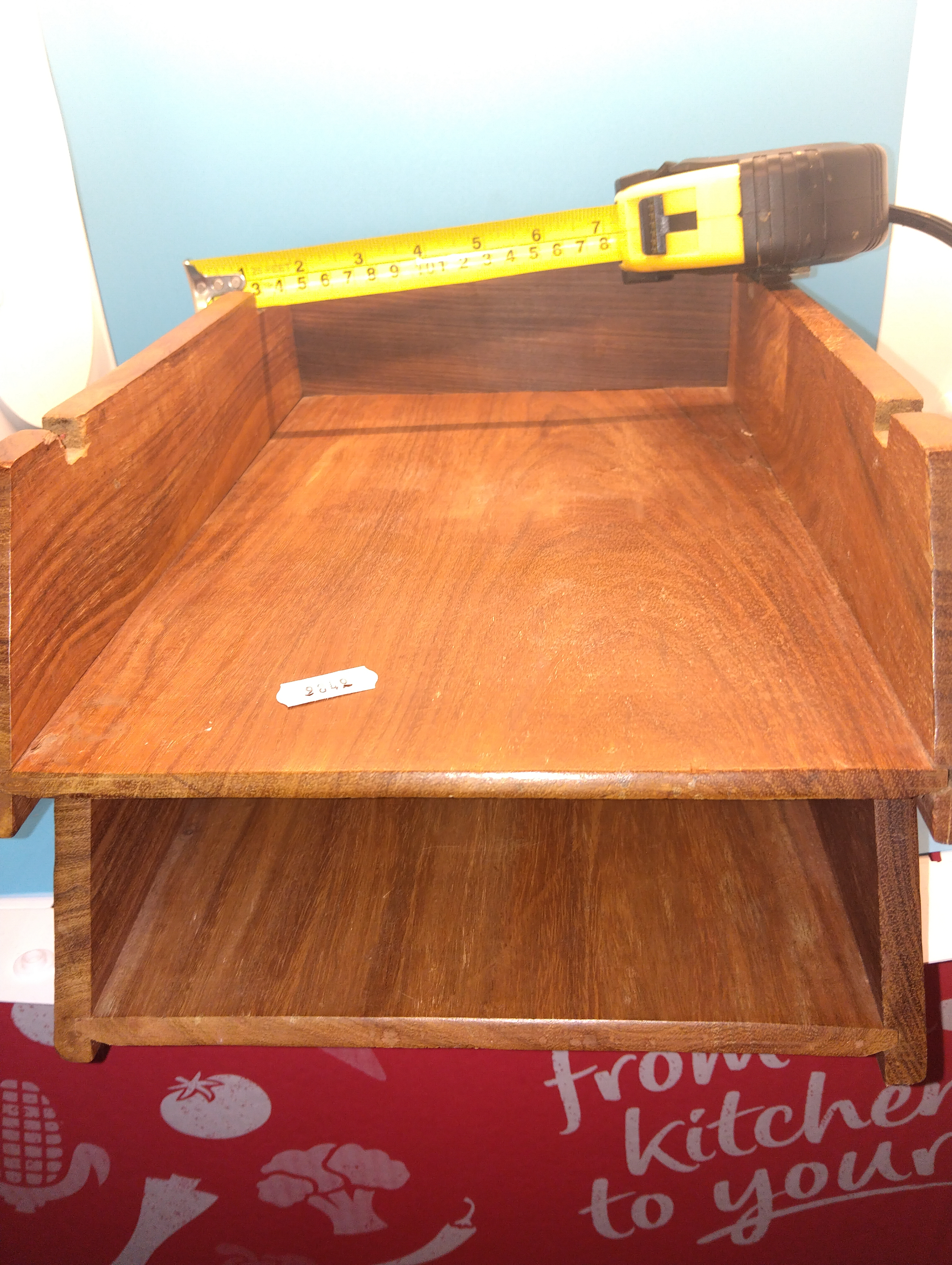 TWIN INLAID WOODEN DESK FILE SET
