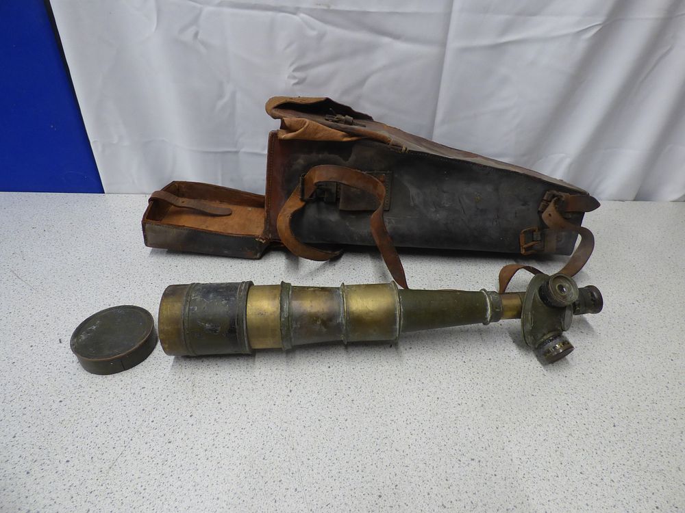 Lot 184: A. JOBIN Paris Antique Military Observation Telescope with Case