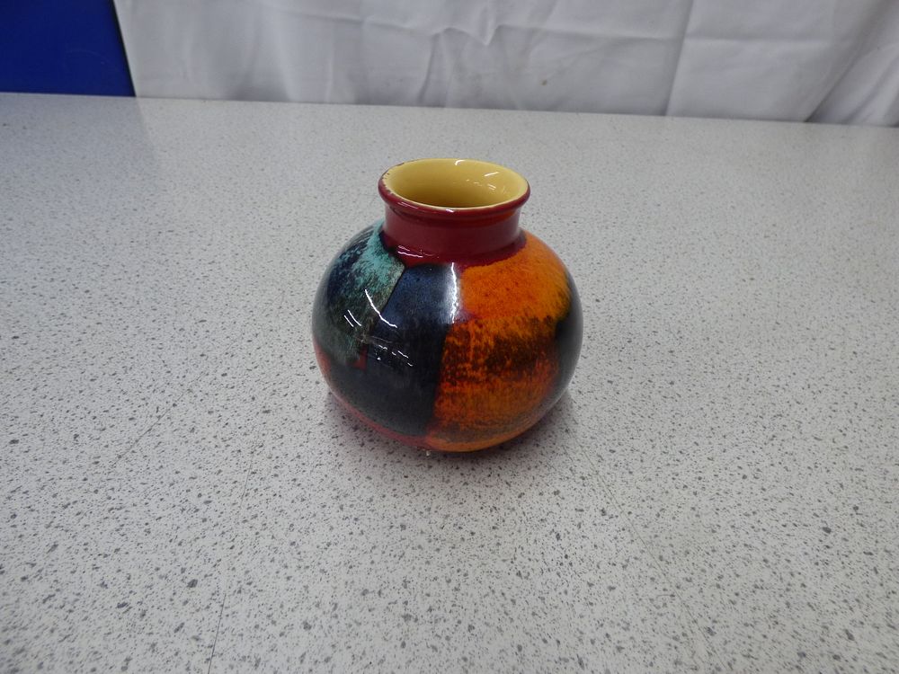 Lot 209: A Poole Pottery Spherical Vase with Abstract Glaze