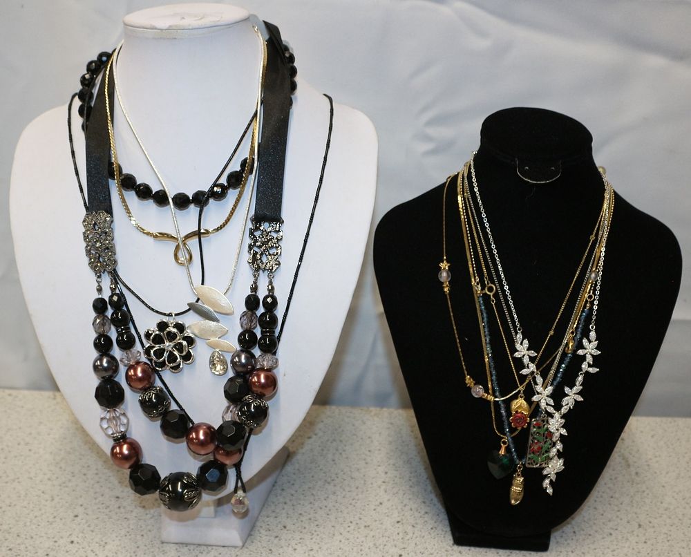 Lot 178: A Group of Assorted Layered and Beaded Costume Necklaces, Modern and Contemporary