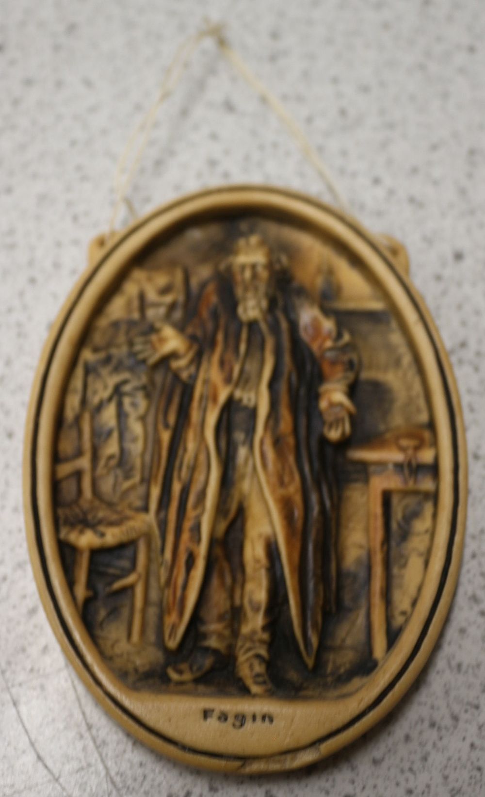 Lot 327: An Osborne Ivorex Charles Dickens 'Fagin' Wall Plaque