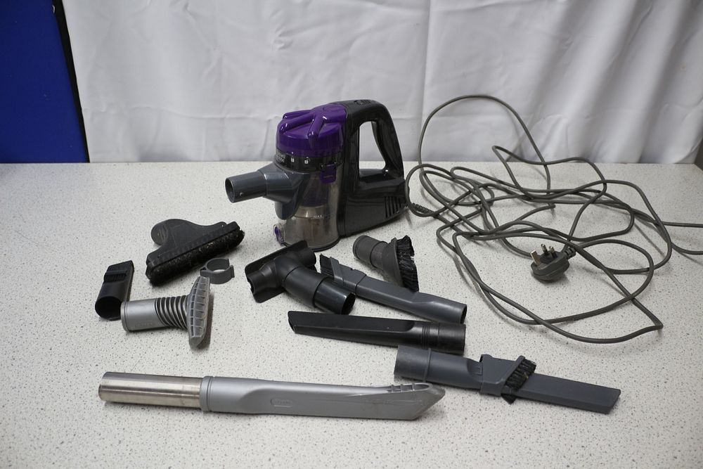 Lot 177: Russell Hobbs Handheld Vacuum Cleaner with Attachments