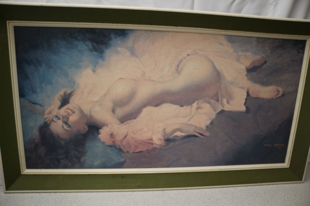 Lot 226: Earl Moran Framed Print of Reclining Nude