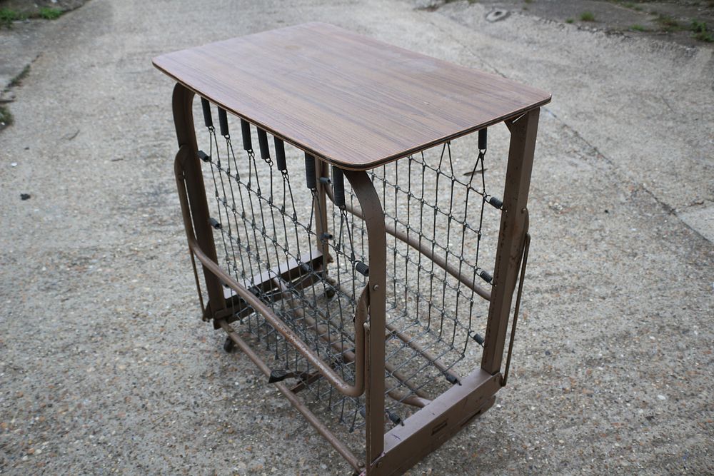 Lot 255: A STEELUX ZEDBED Folding Bed Frame with Wood-Look Headboard