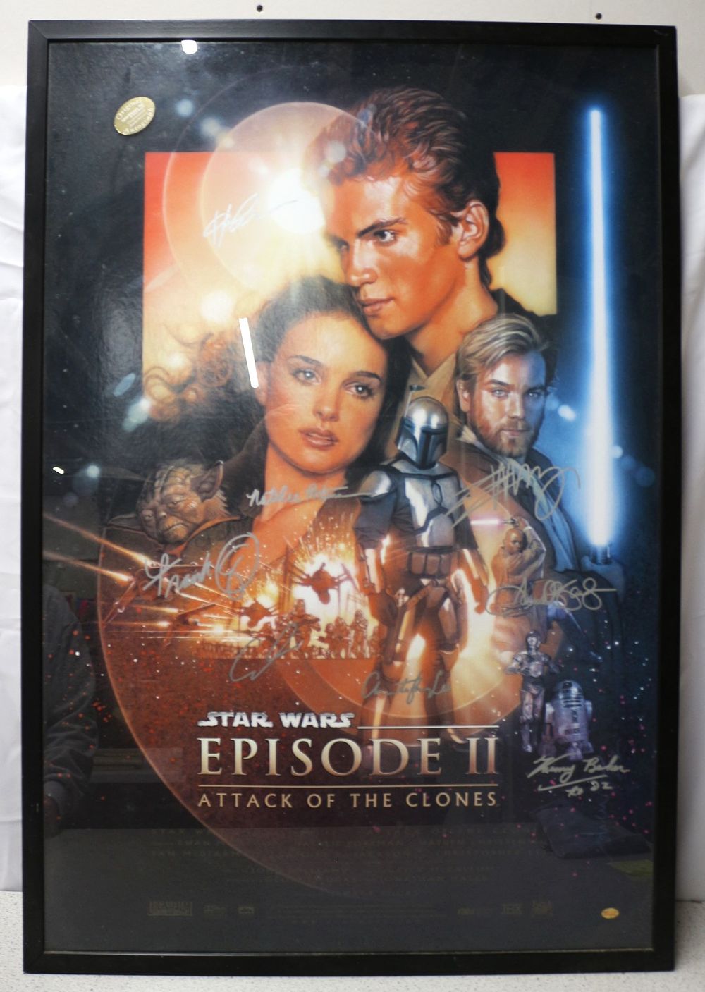 Lot 364: Star Wars Episode II: Attack of the Clones Multi-Signed Framed Movie Poster