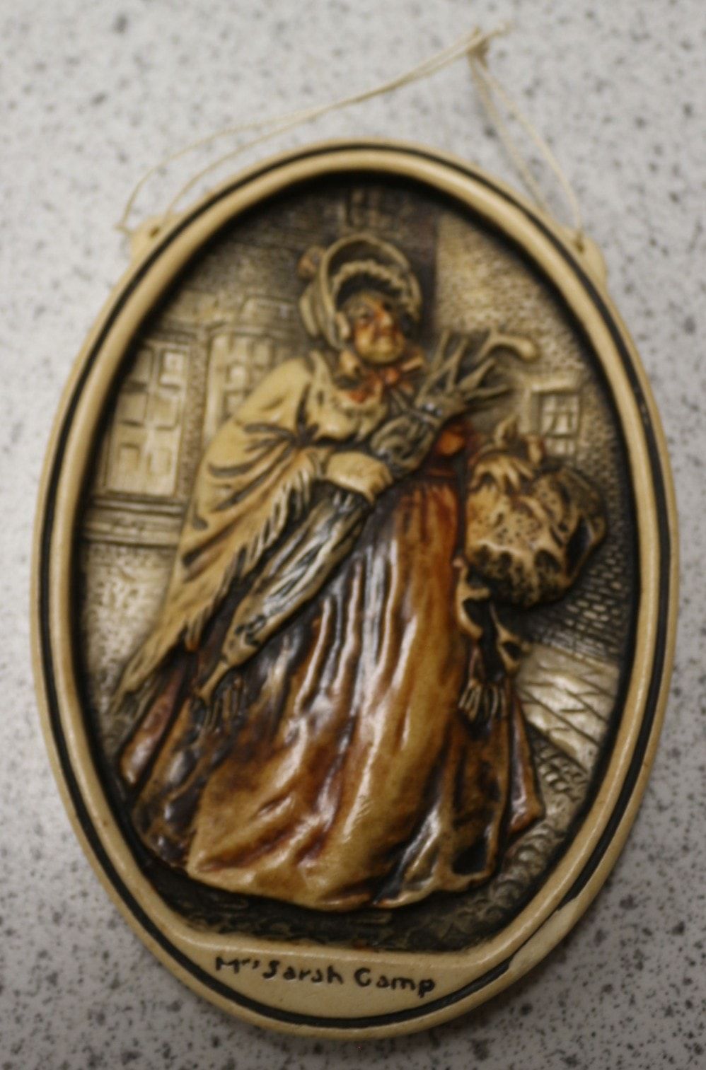 Lot 394: Arthur Osborne Ivorex 'Mrs Sarah Gamp' Charles Dickens Wall Plaque