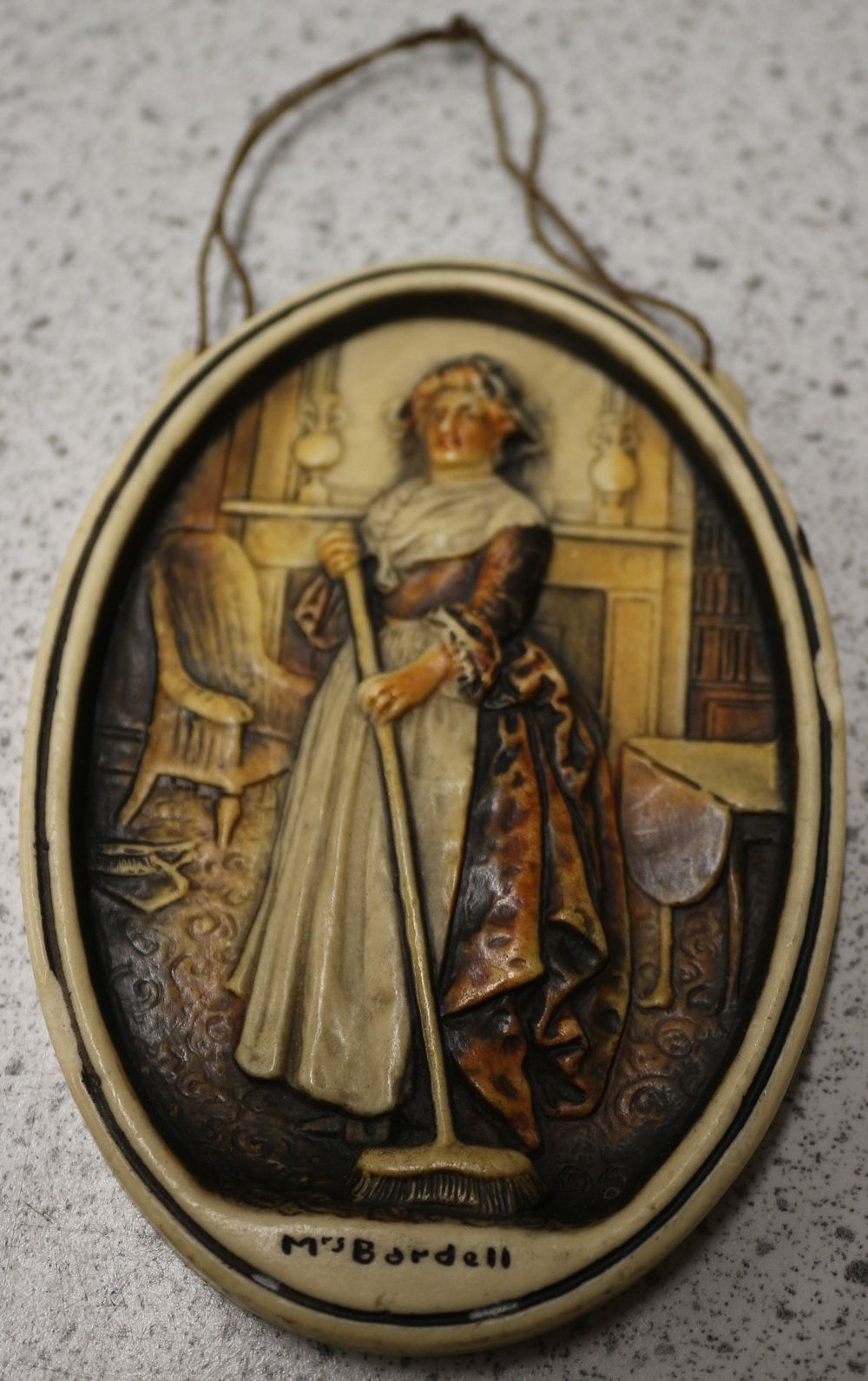 Lot 399: Arthur Osborne Ivorex Wall Plaque, 'Mrs. Bardell' from Charles Dickens' Pickwick Papers