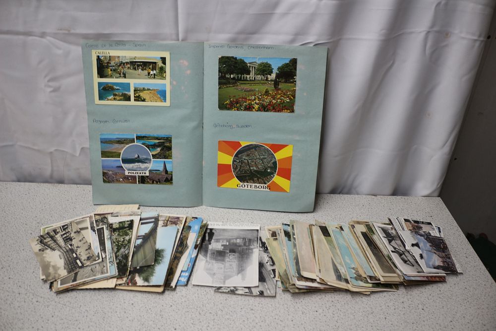 Lot 176: A Collection of Vintage Postcards and Photographs with Scrapbook