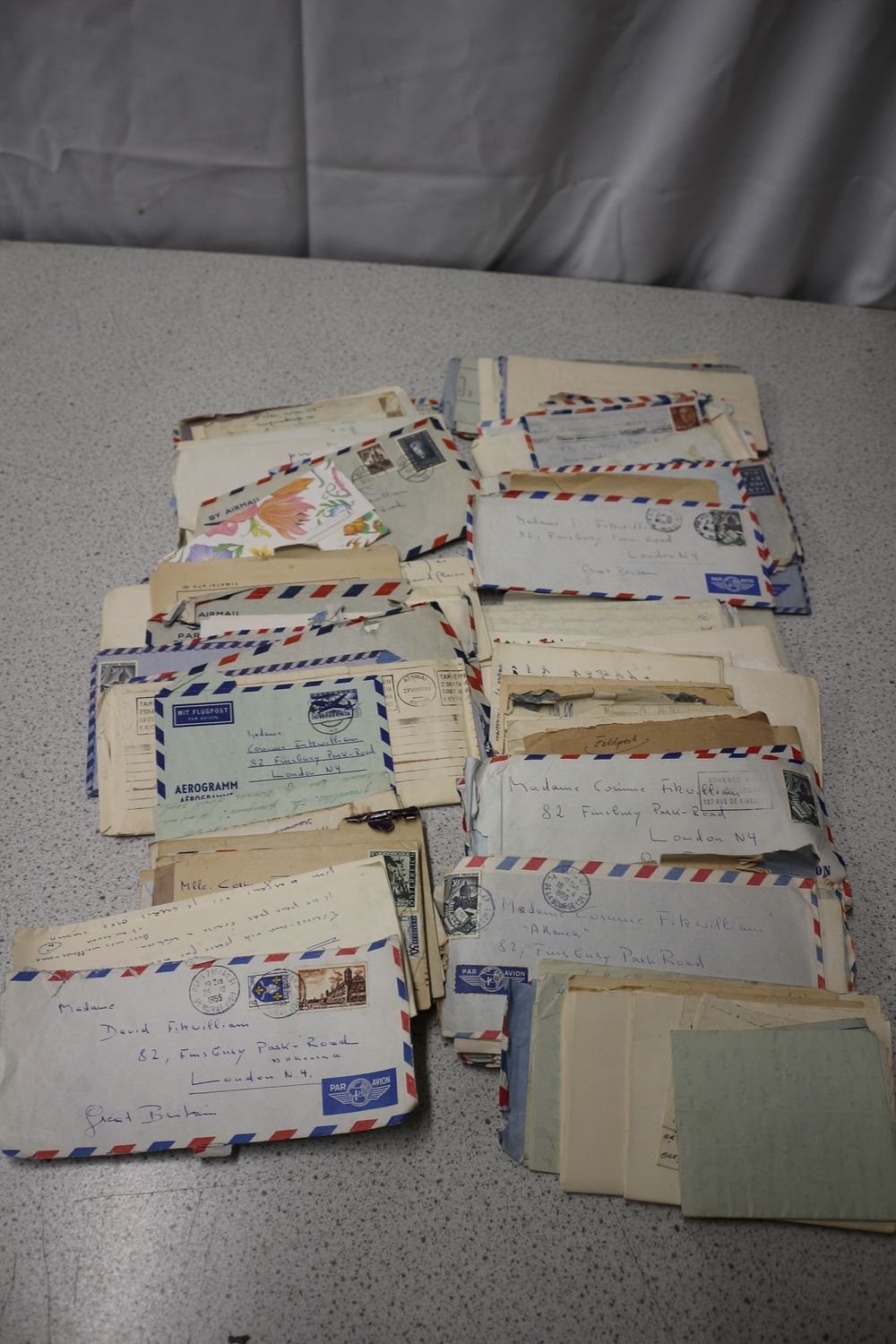 Lot 194: A Large Collection of Mixed Ephemera, Vintage Airmail Letters, Envelopes, and Aerograms,
