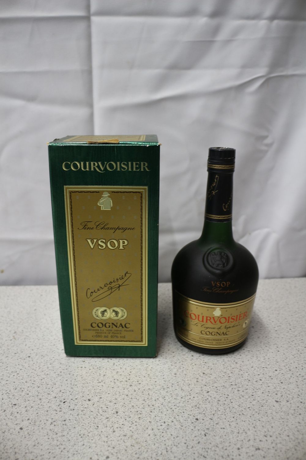 Lot 240: Courvoisier VSOP Fine Champagne Cognac Bottle and Box