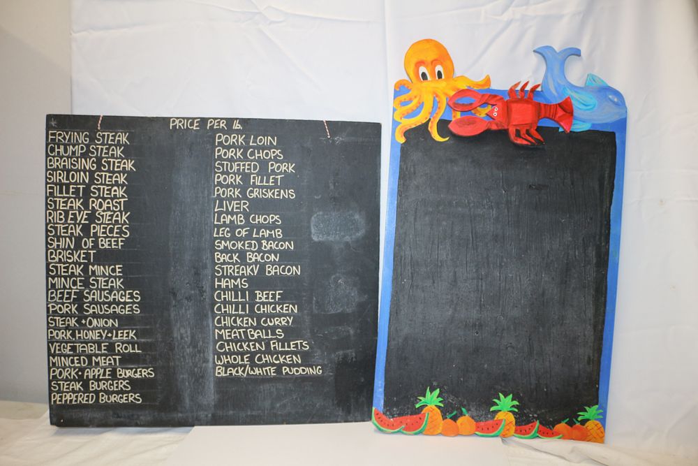 Lot 295: Two Decorative Menu Black Chalkboards