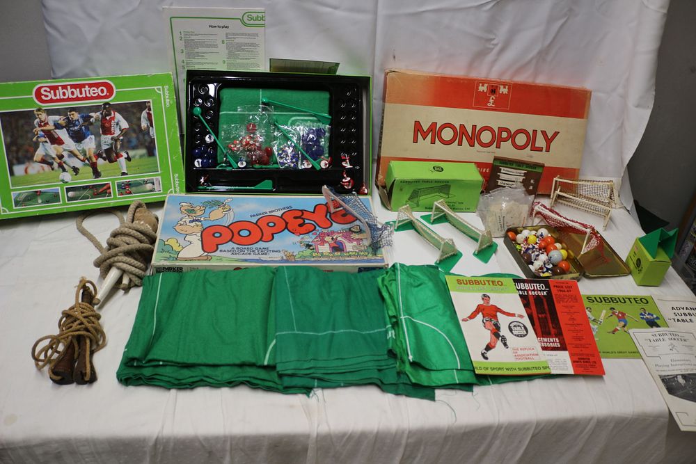 Lot 311: A Collection of Vintage Board and Table Games including Subbuteo, Popeye, Monopoly